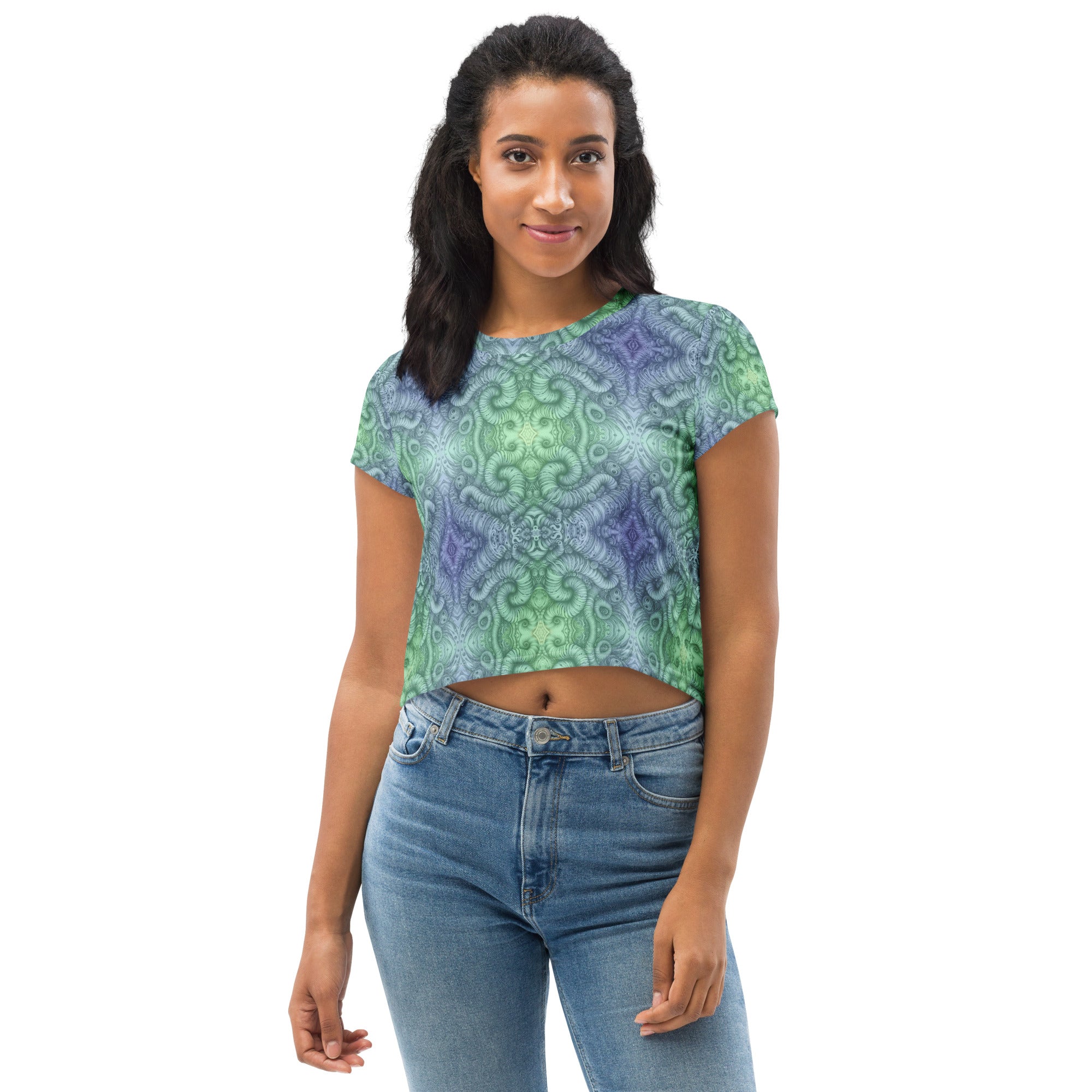 Wobz Realm All-Over Print Crop Tee