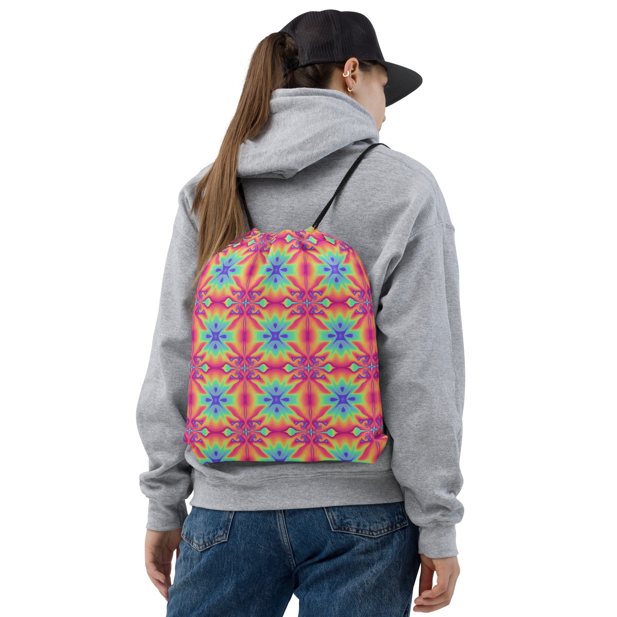 Hippy Colorful Drawstring Bag