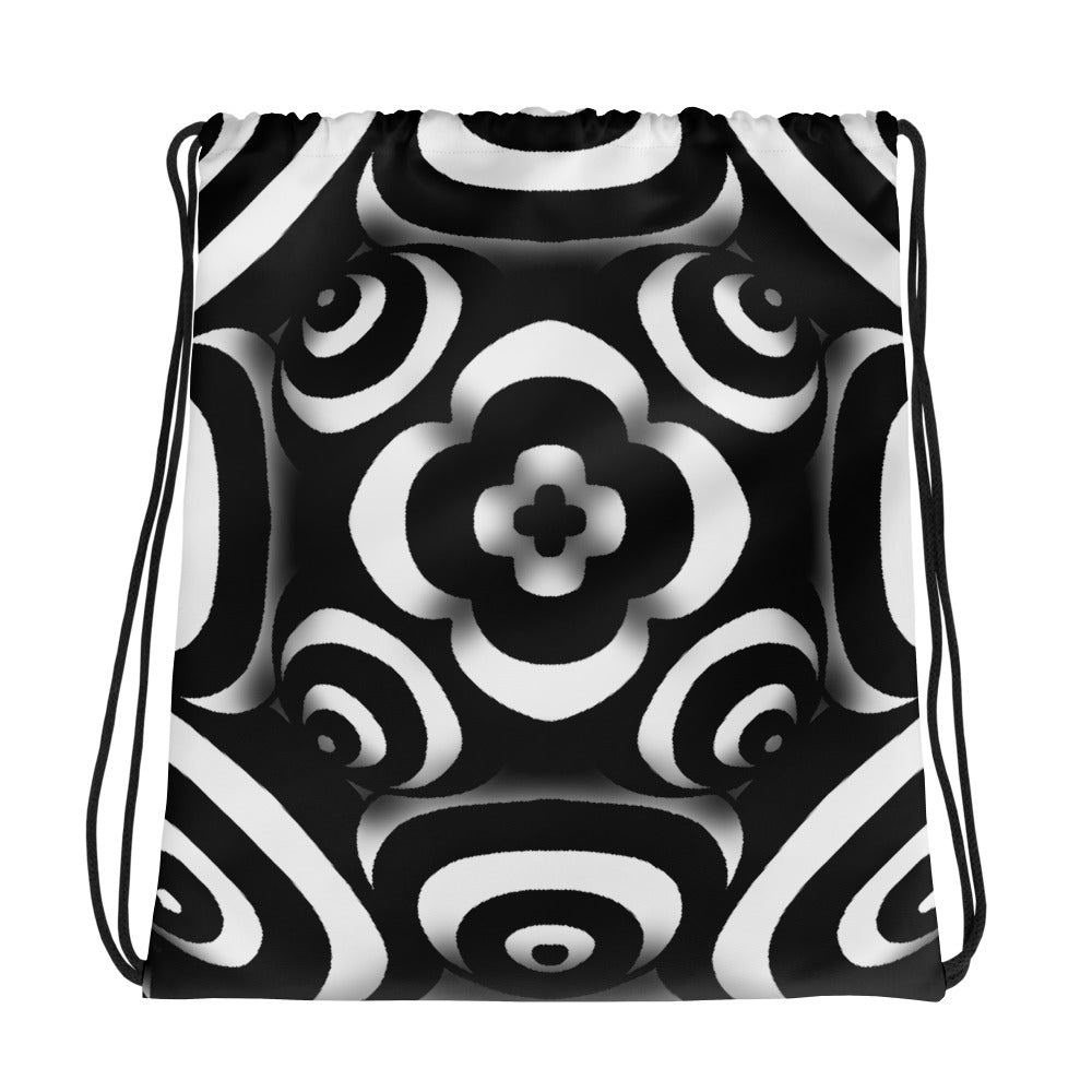 Binary Drawstring Bag In Black