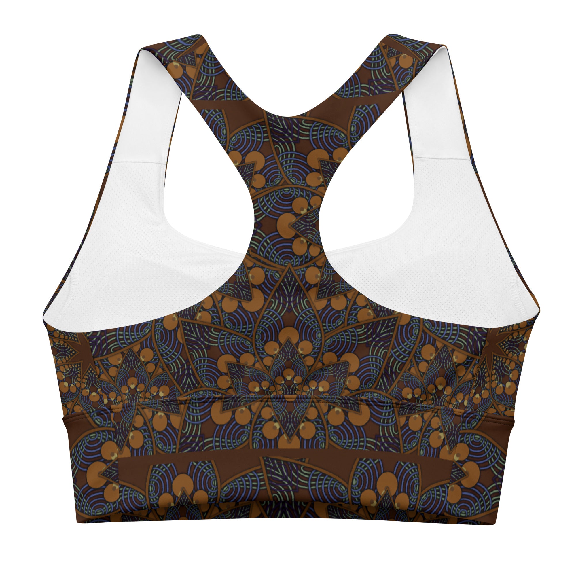Brown Mandala Longline sports bra