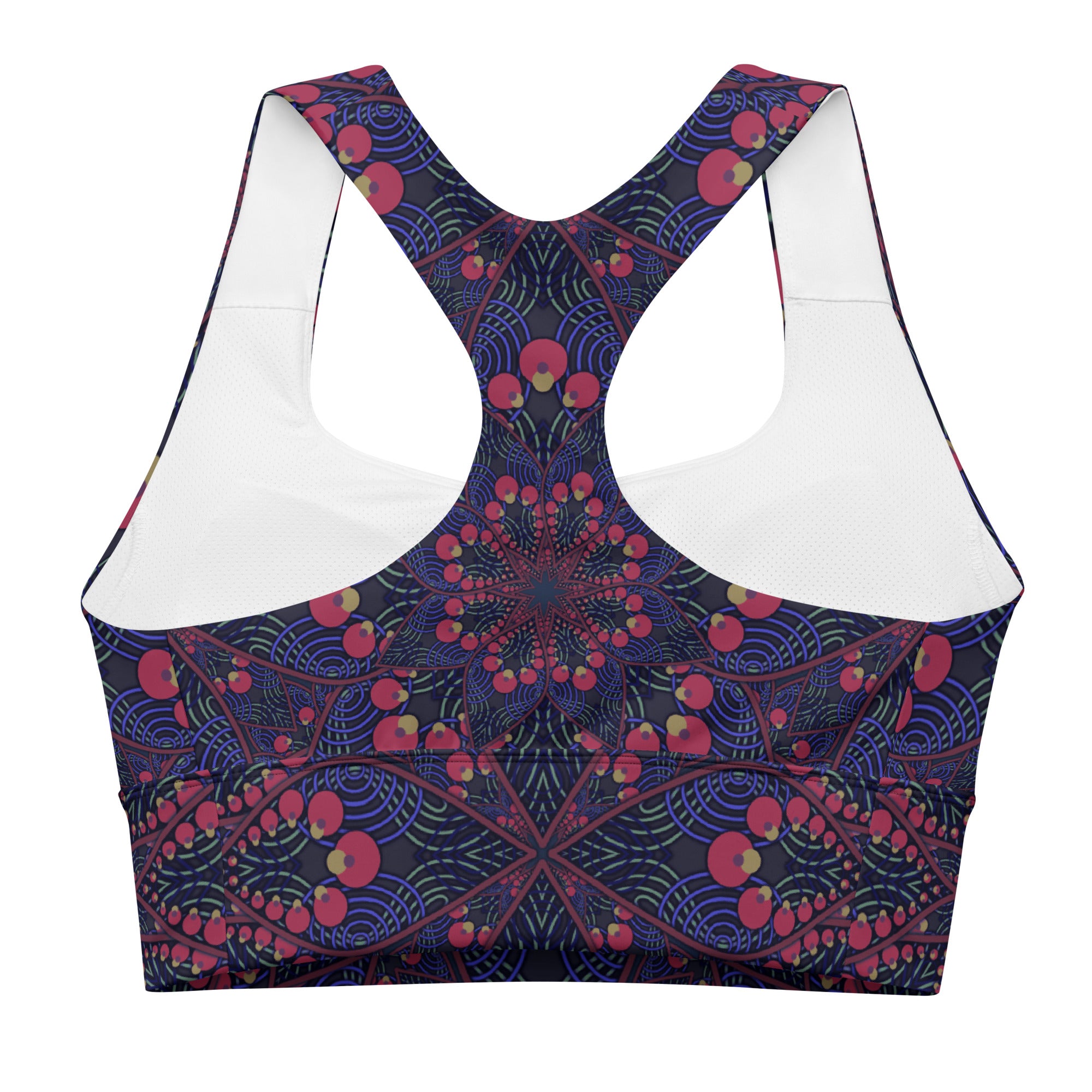Pink kaleidoscope Longline sports bra
