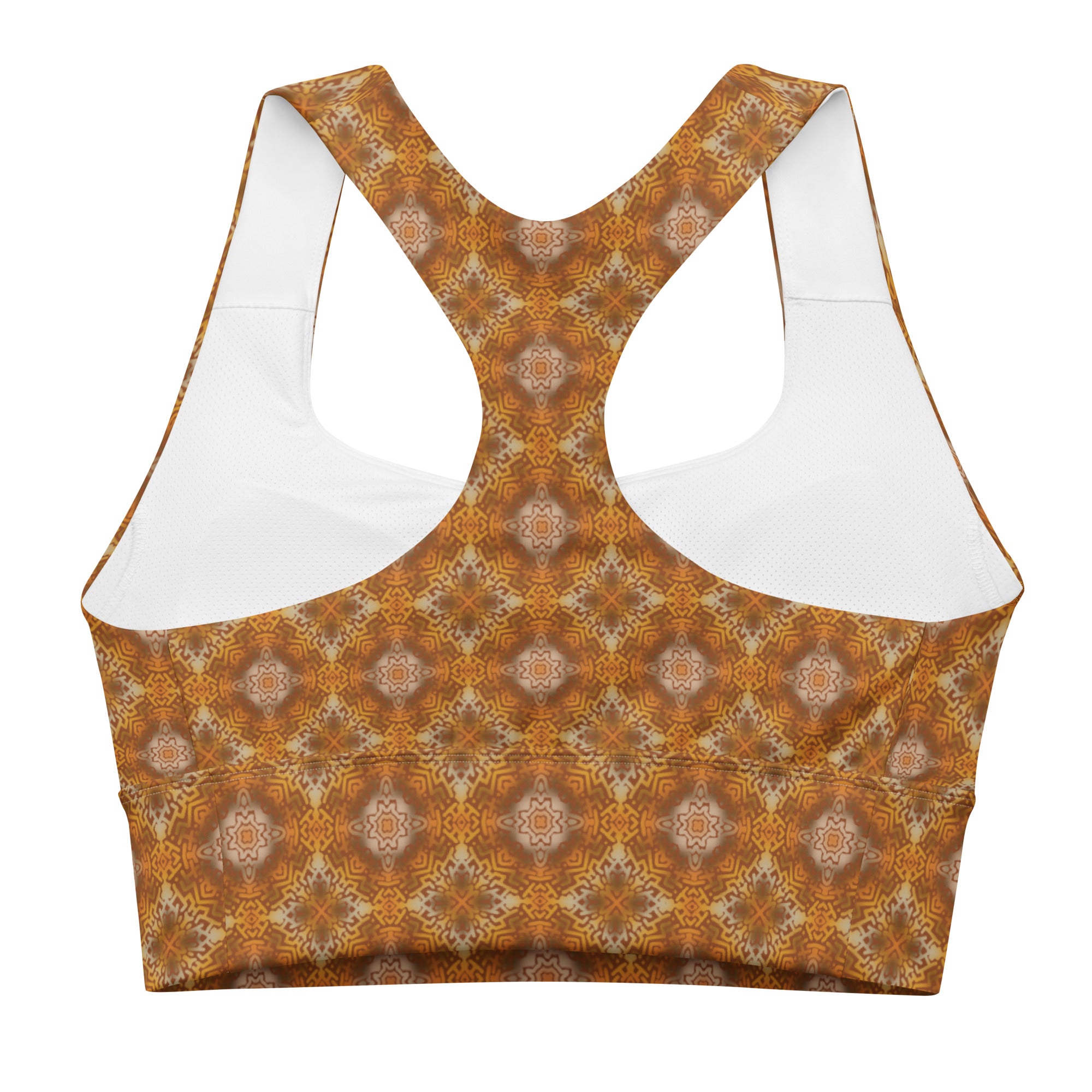 Brown jungle Longline sports bra