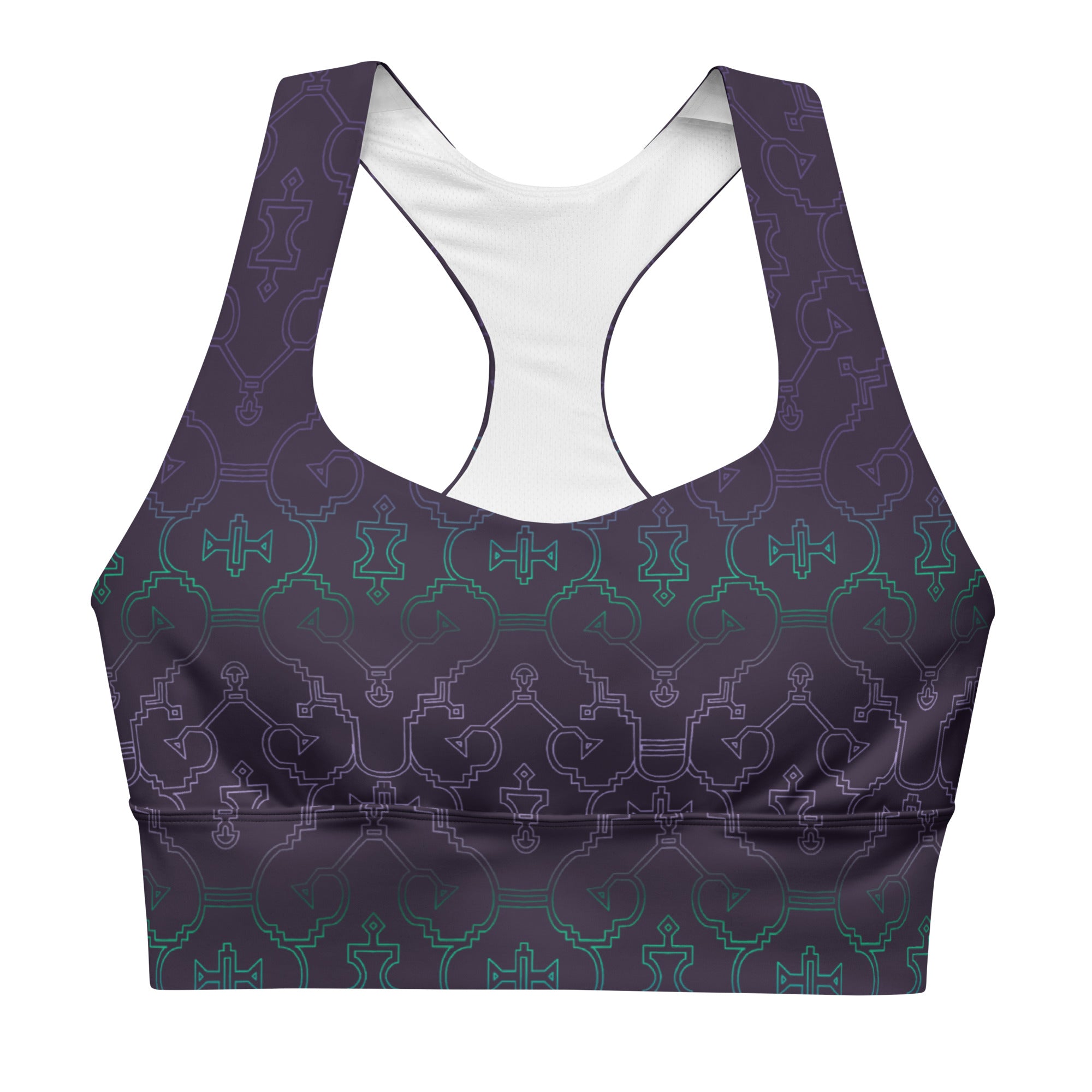 Shipibo Purple Longline sports bra