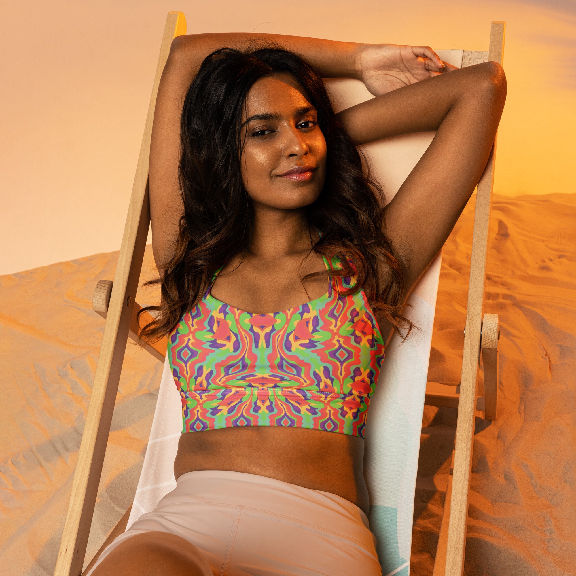 Tribal Easy Colorz Longline sports bra
