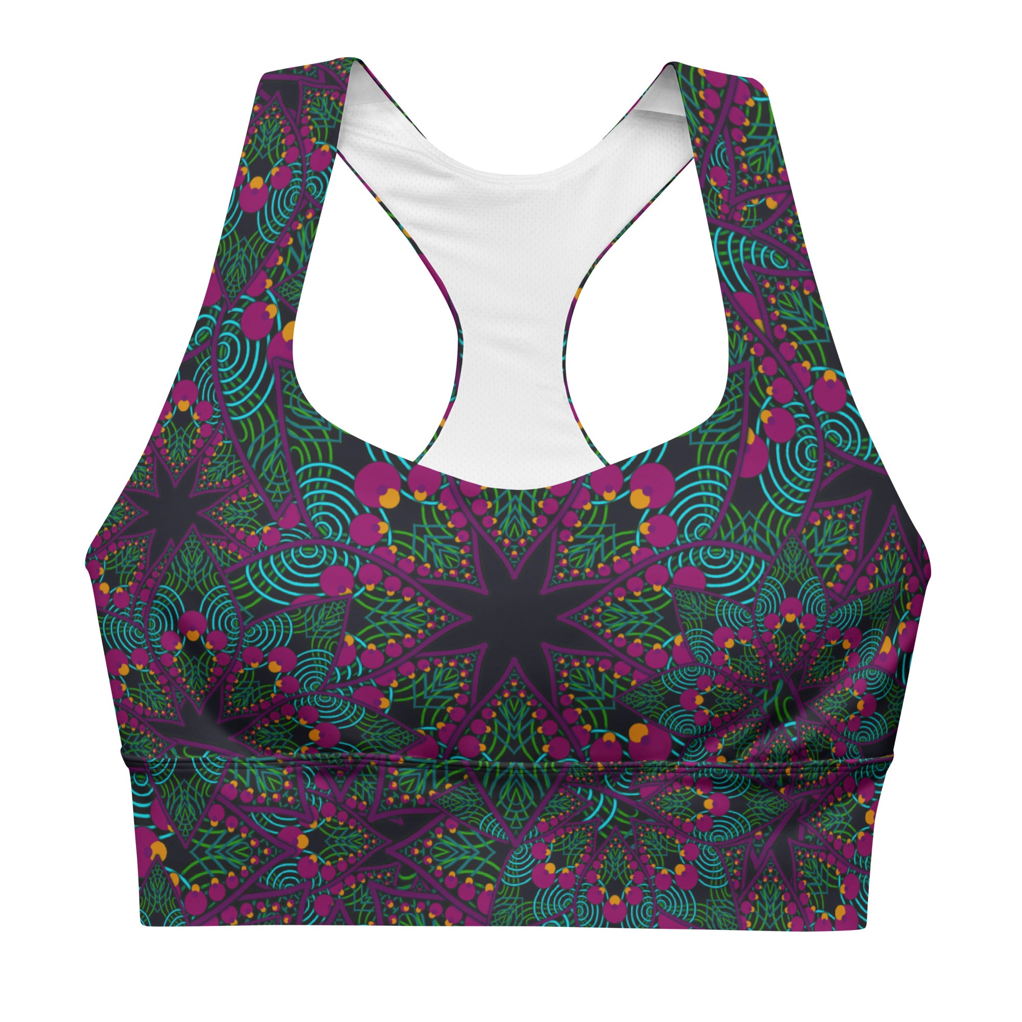 Jungle mandala Longline sports bra