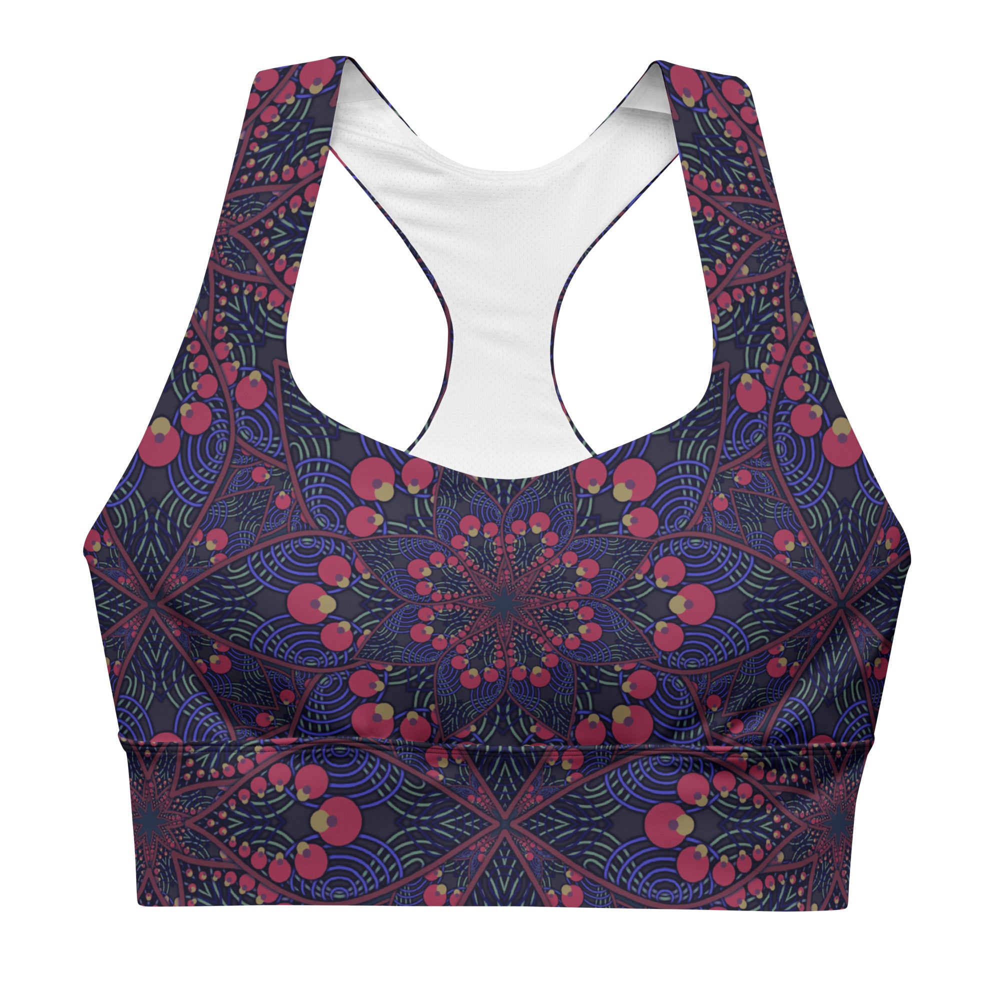 Pink kaleidoscope Longline sports bra