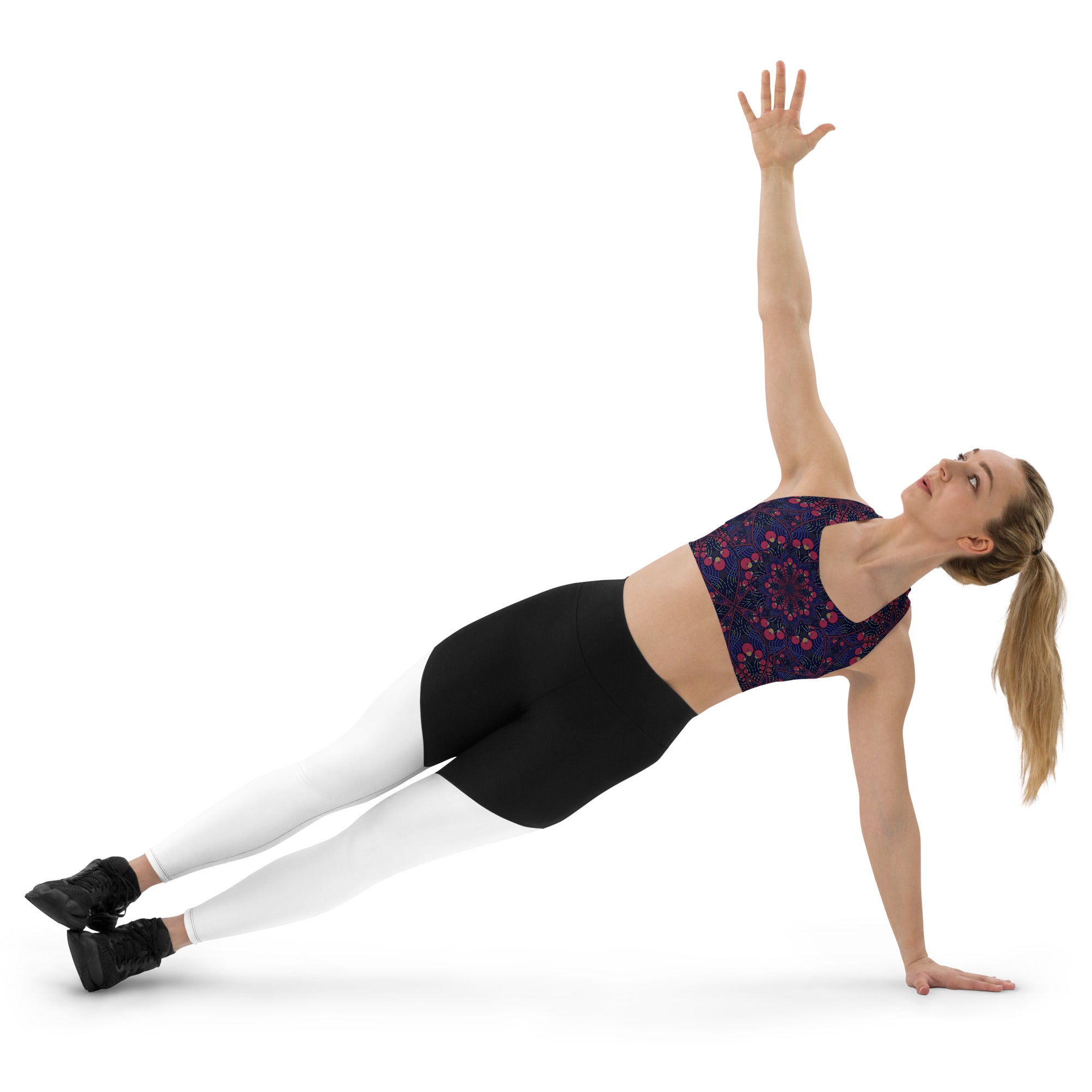 Pink kaleidoscope Longline sports bra