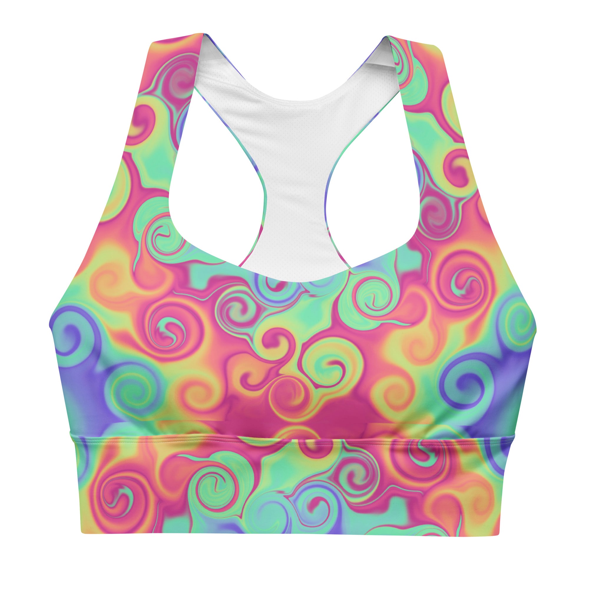 Colorful vortex Longline sports bra