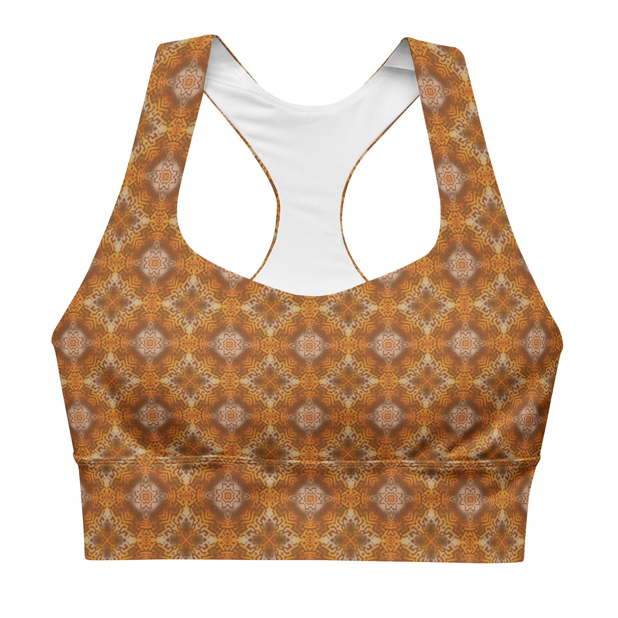 Brown jungle Longline sports bra