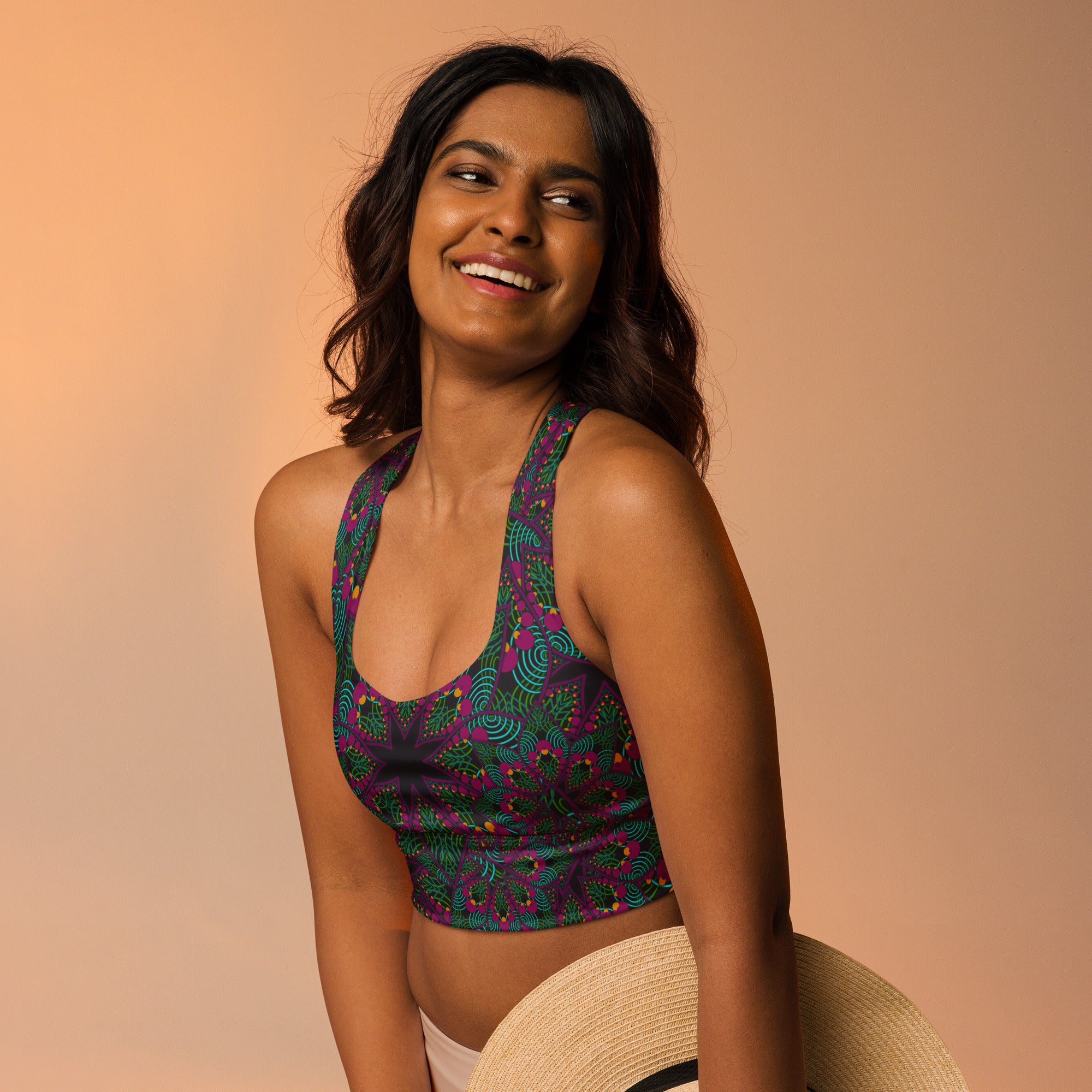 Jungle mandala Longline sports bra