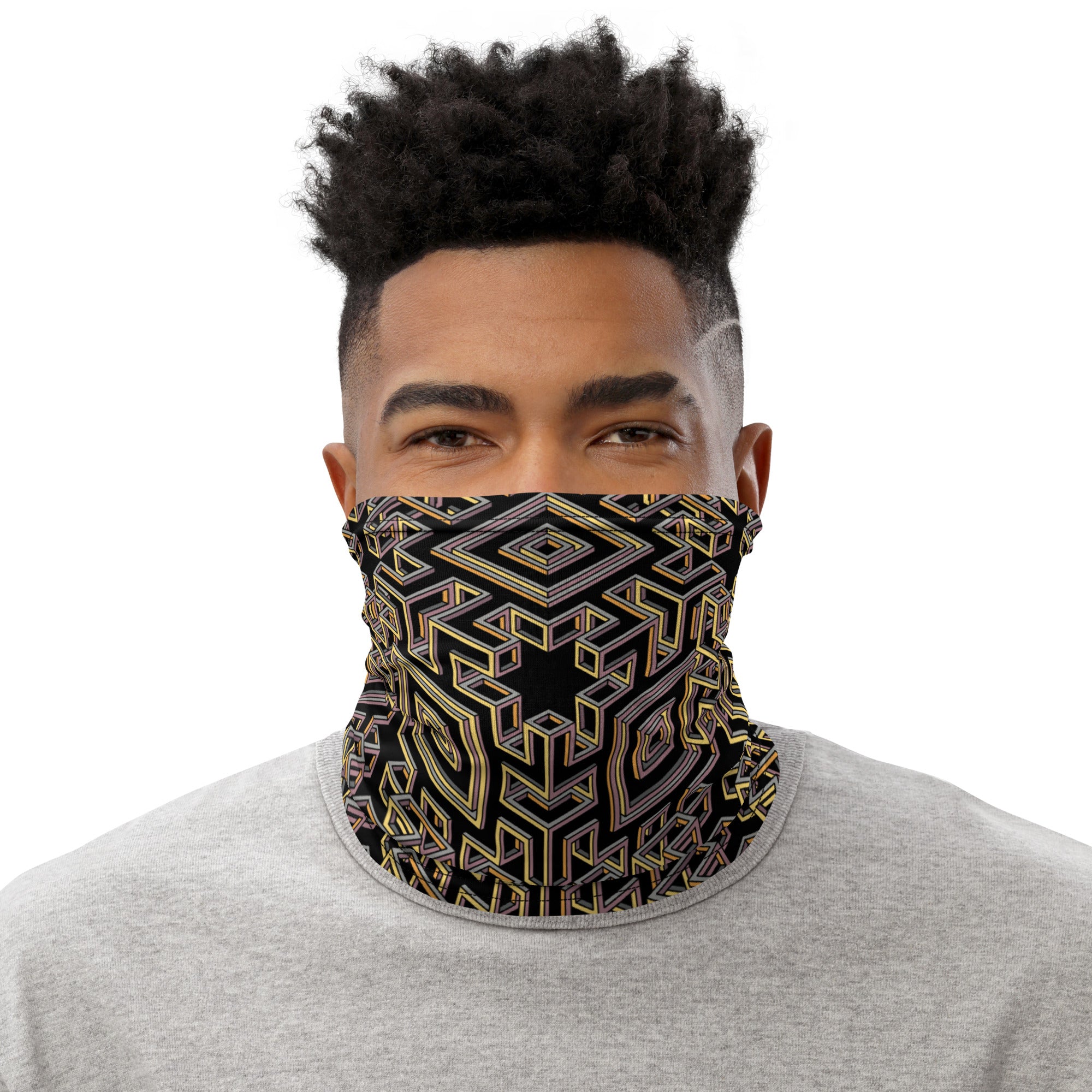 Mind Cube Black Neck Gaiter