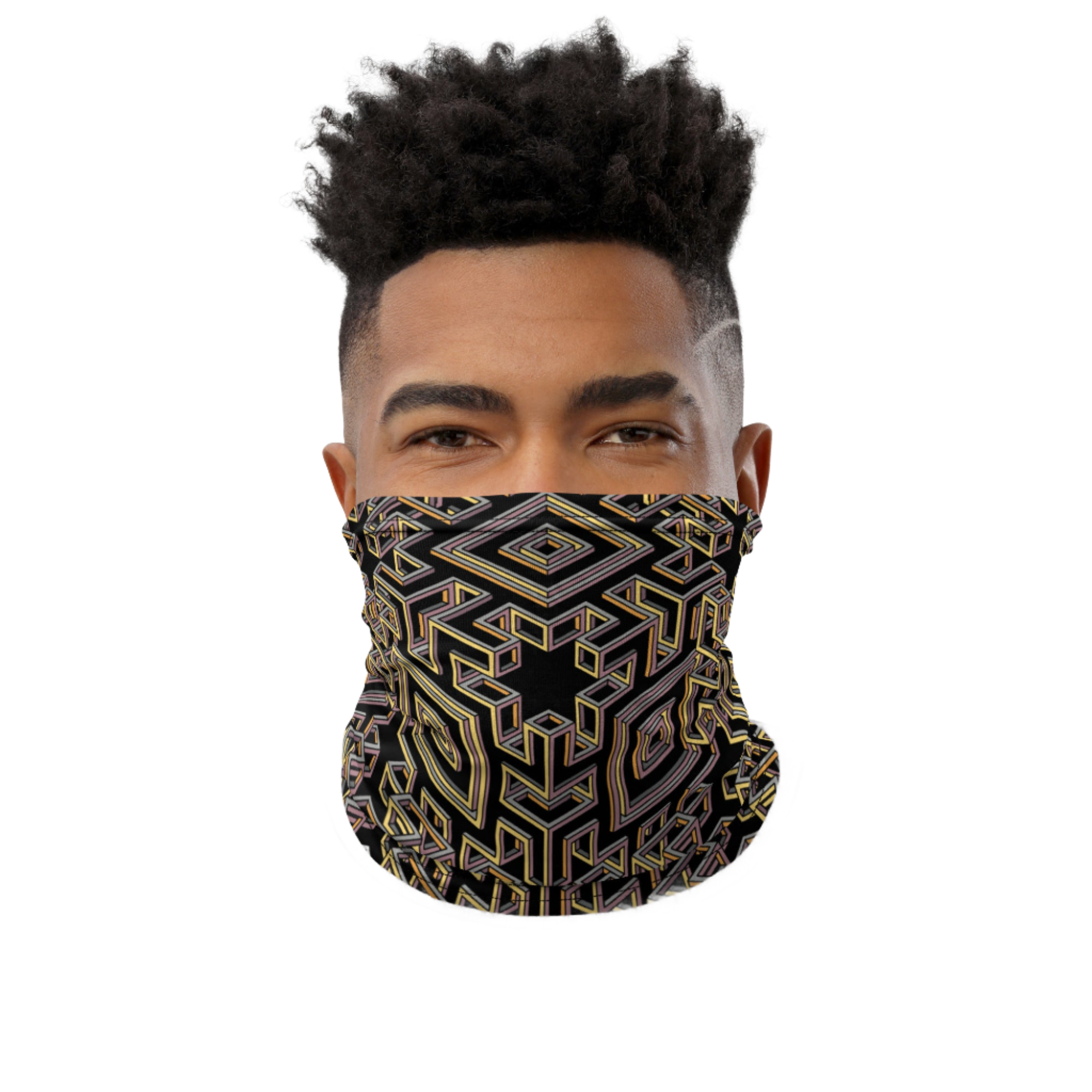 Mind Cube Black Neck Gaiter