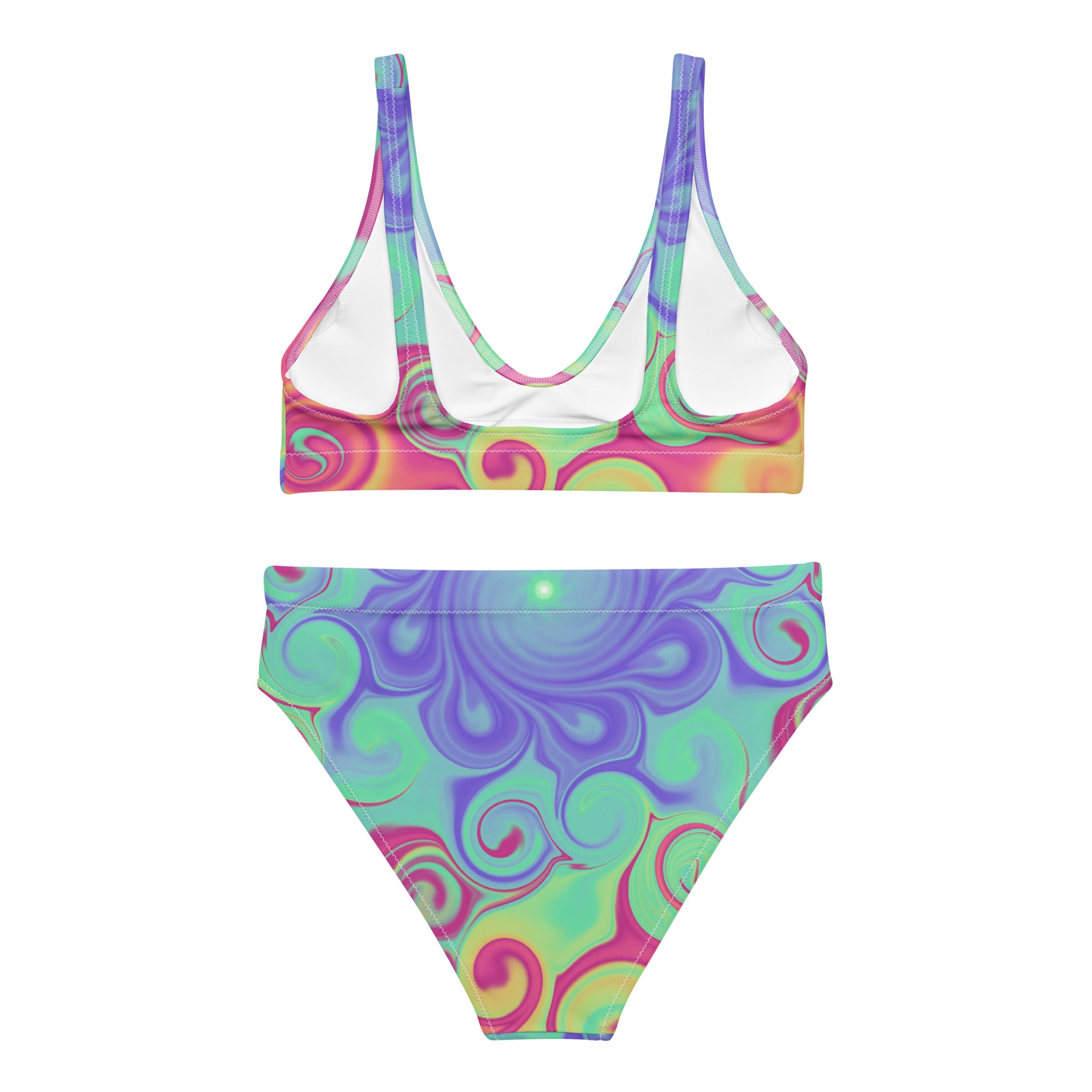 Colorful Vortex Women’s high-waisted bikini