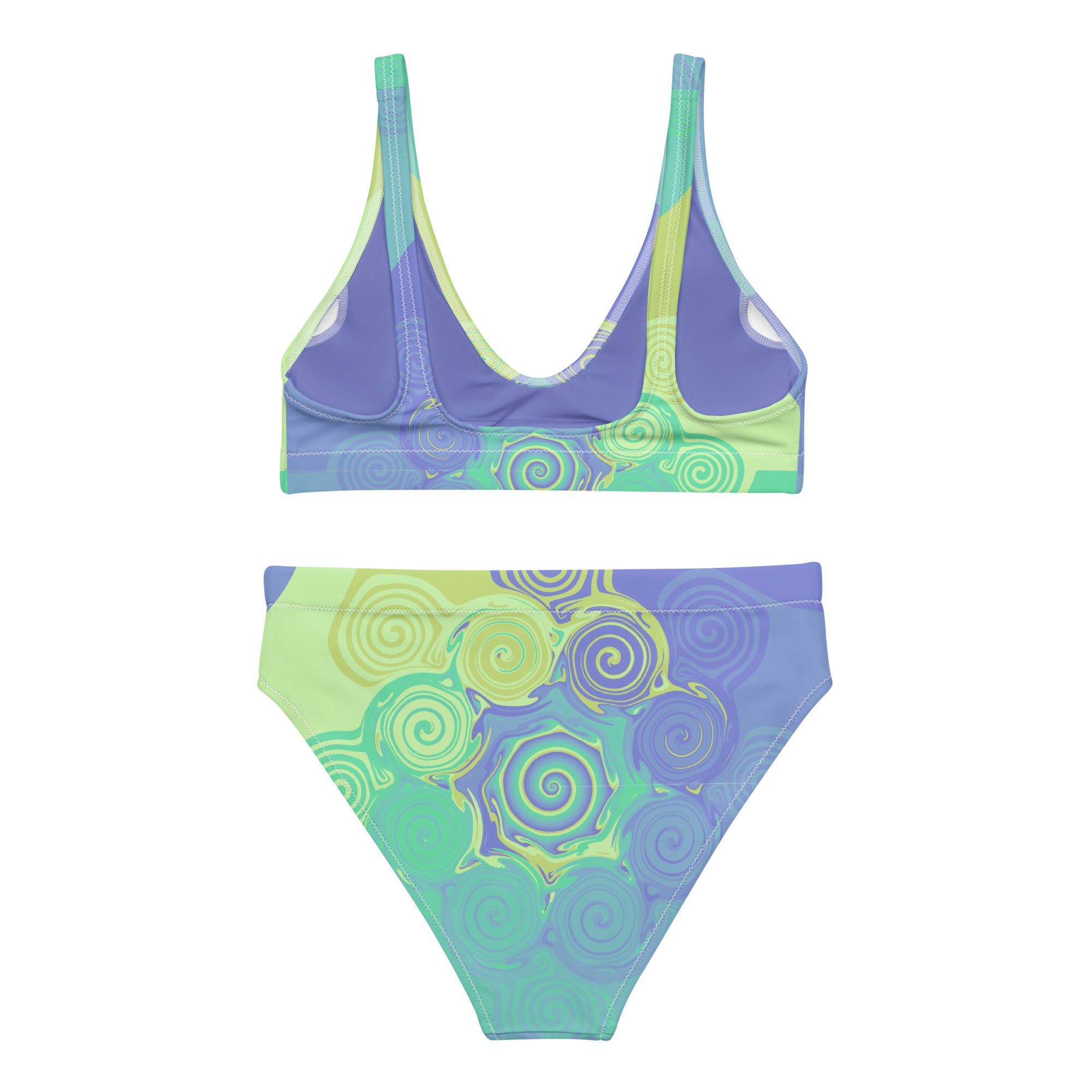 Wobbly spirals high-waisted bikini