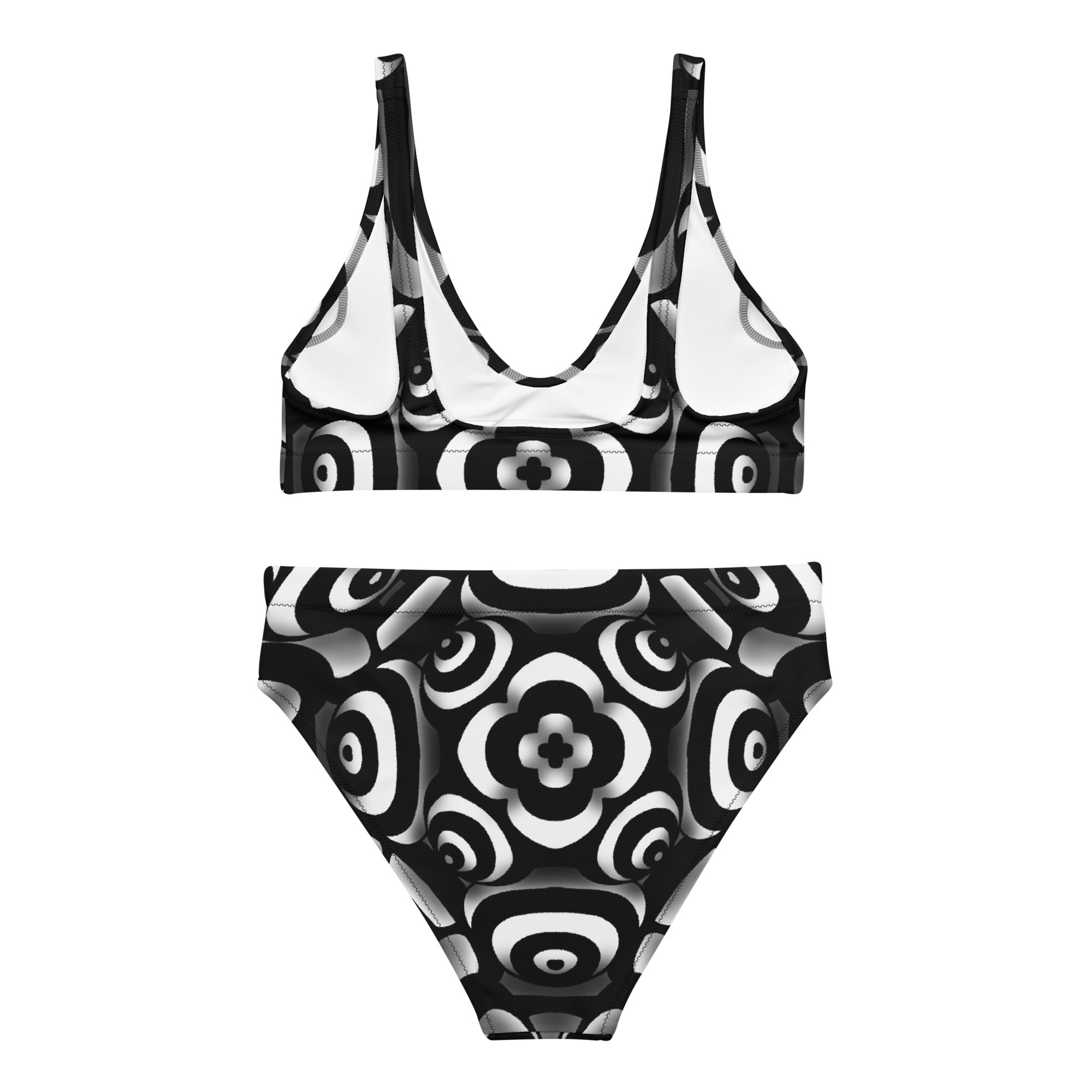 Wobbly black and white high-waisted bikini