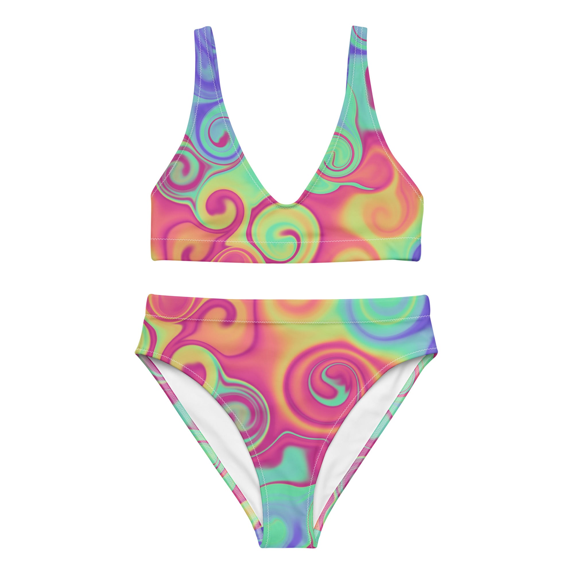Colorful Vortex Women’s high-waisted bikini