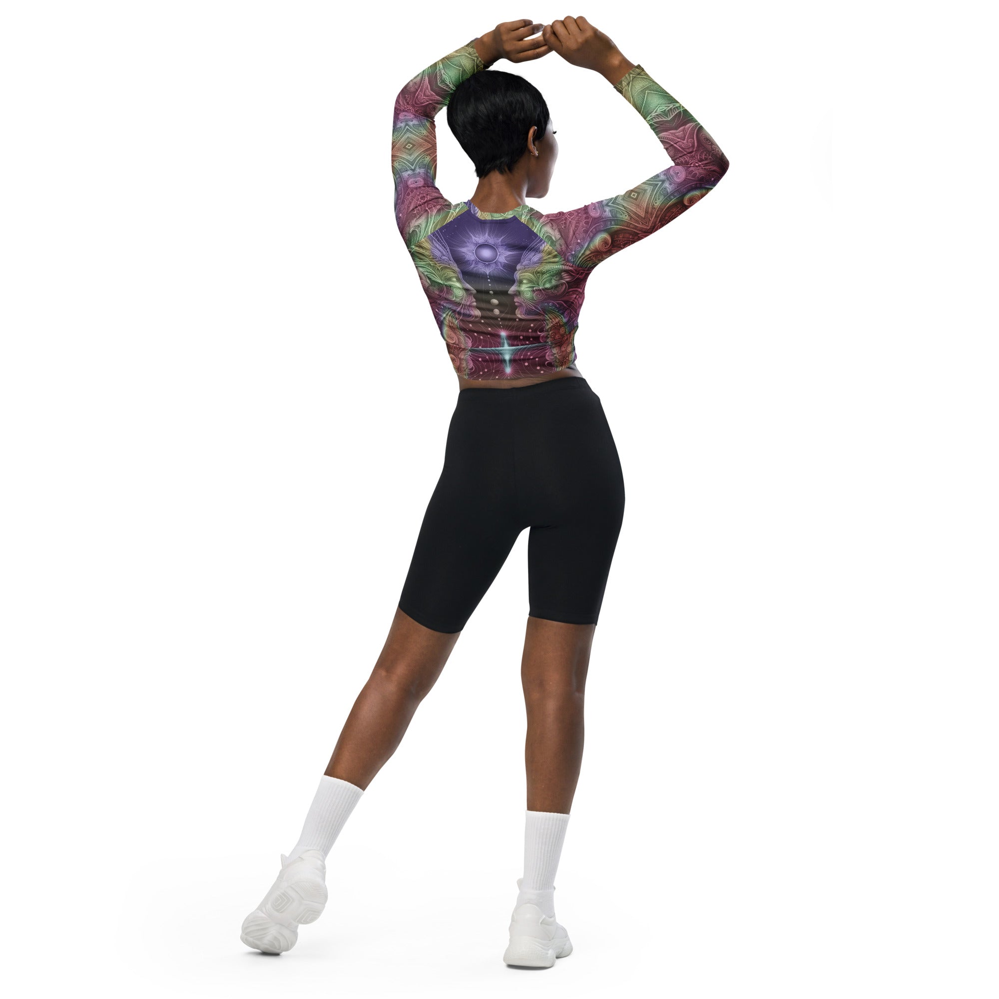Visionary long-sleeve crop top