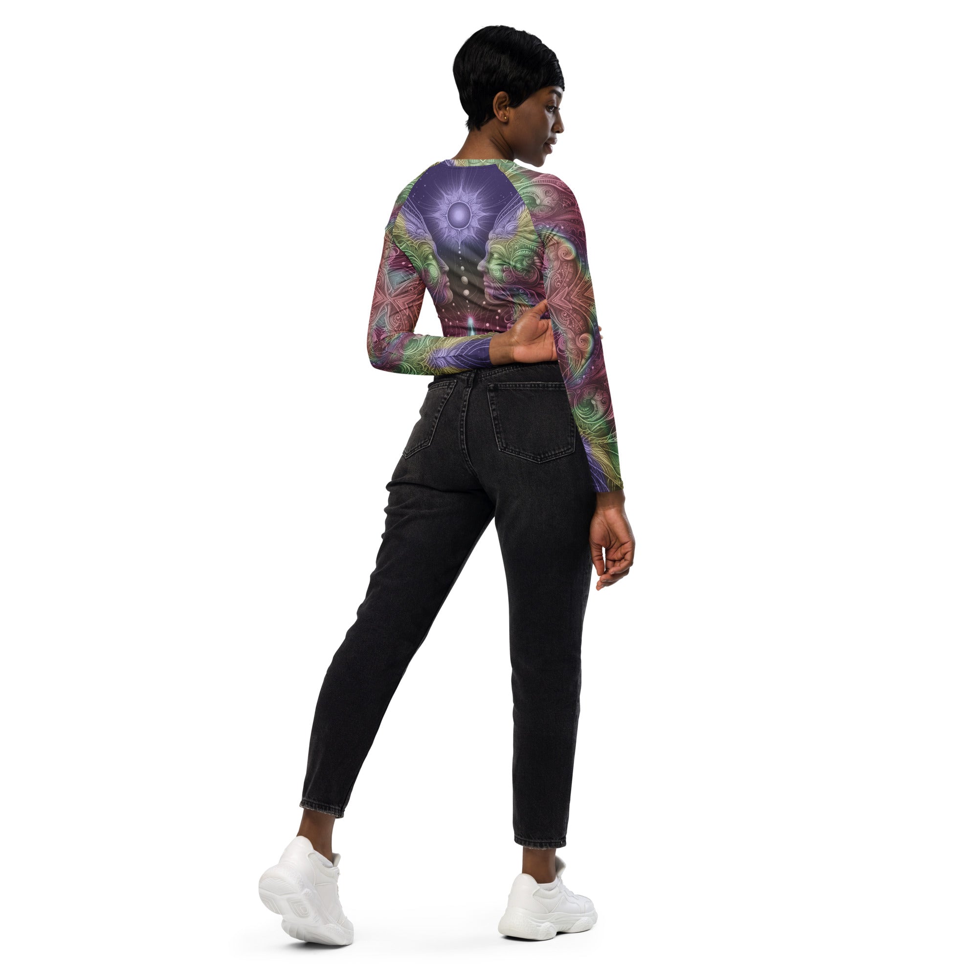 Visionary long-sleeve crop top