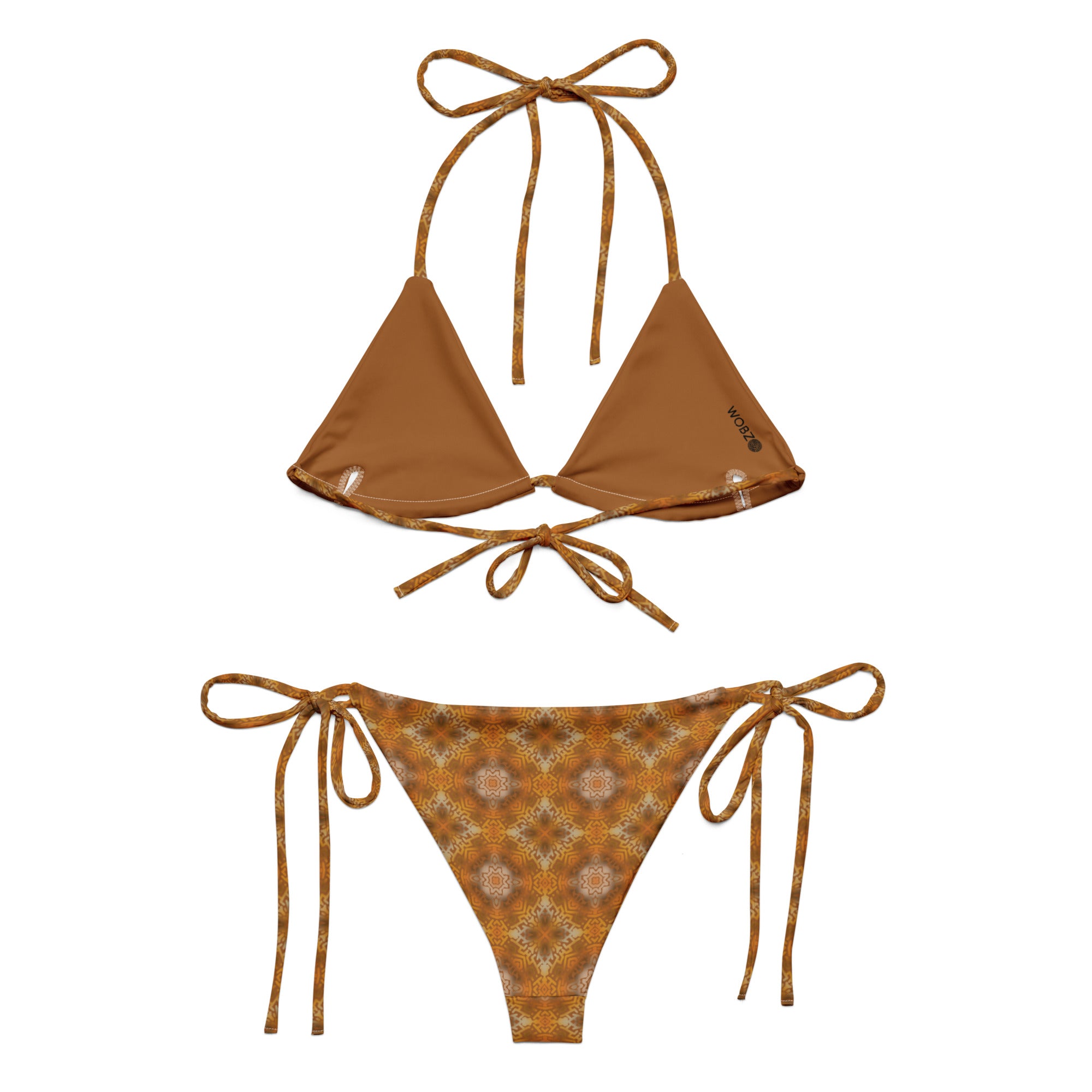 Brown Jungle All-over print string bikini
