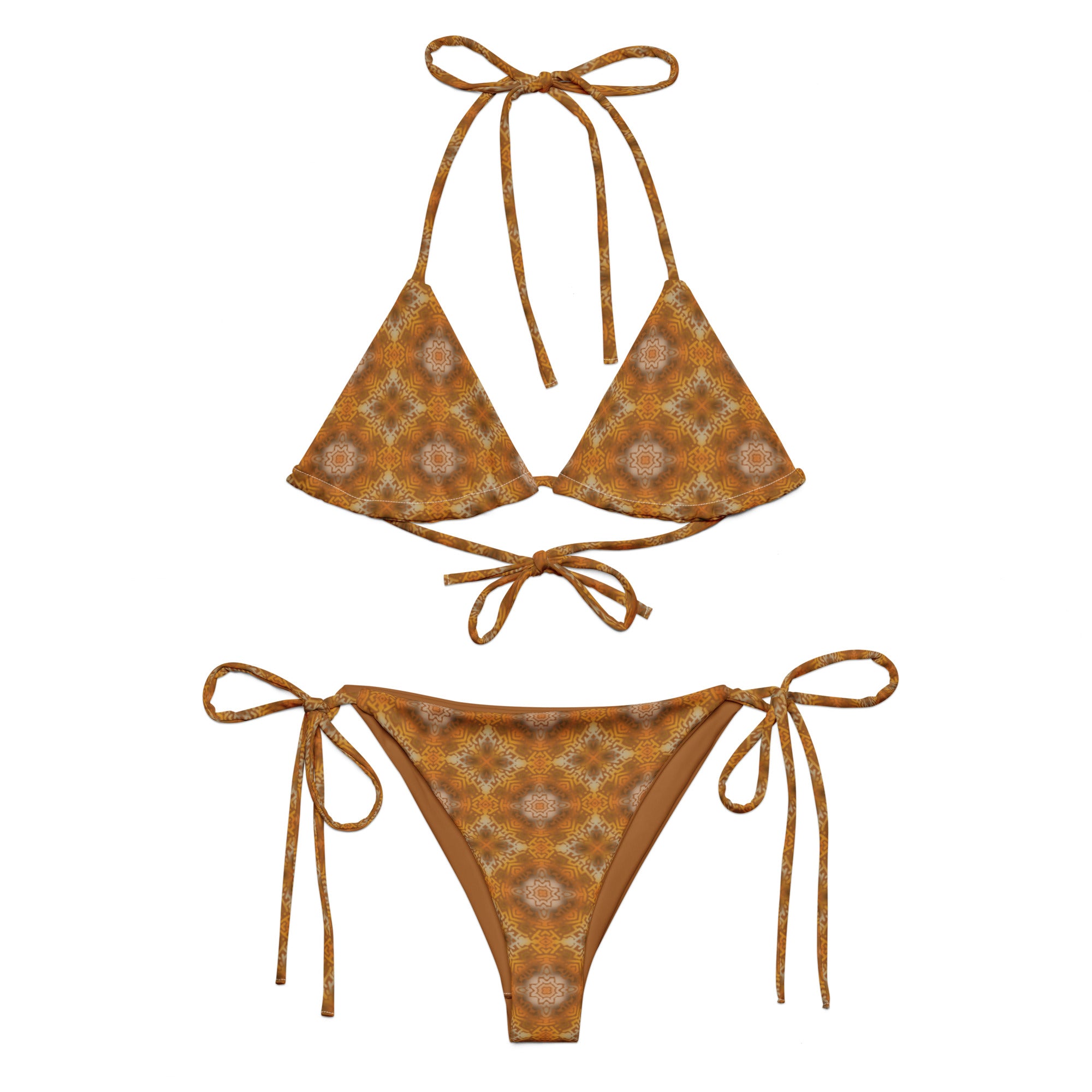 Brown Jungle All-over print string bikini