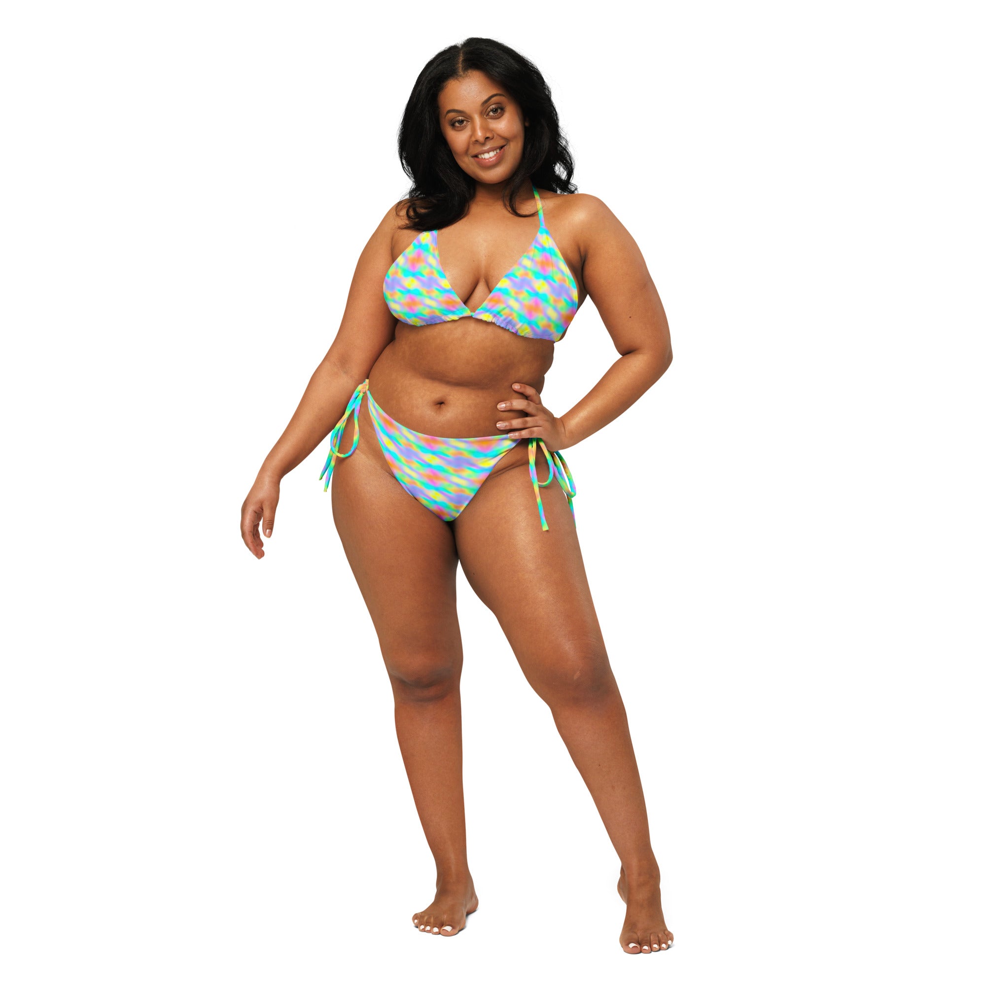 Easy Psy Colors print string bikini