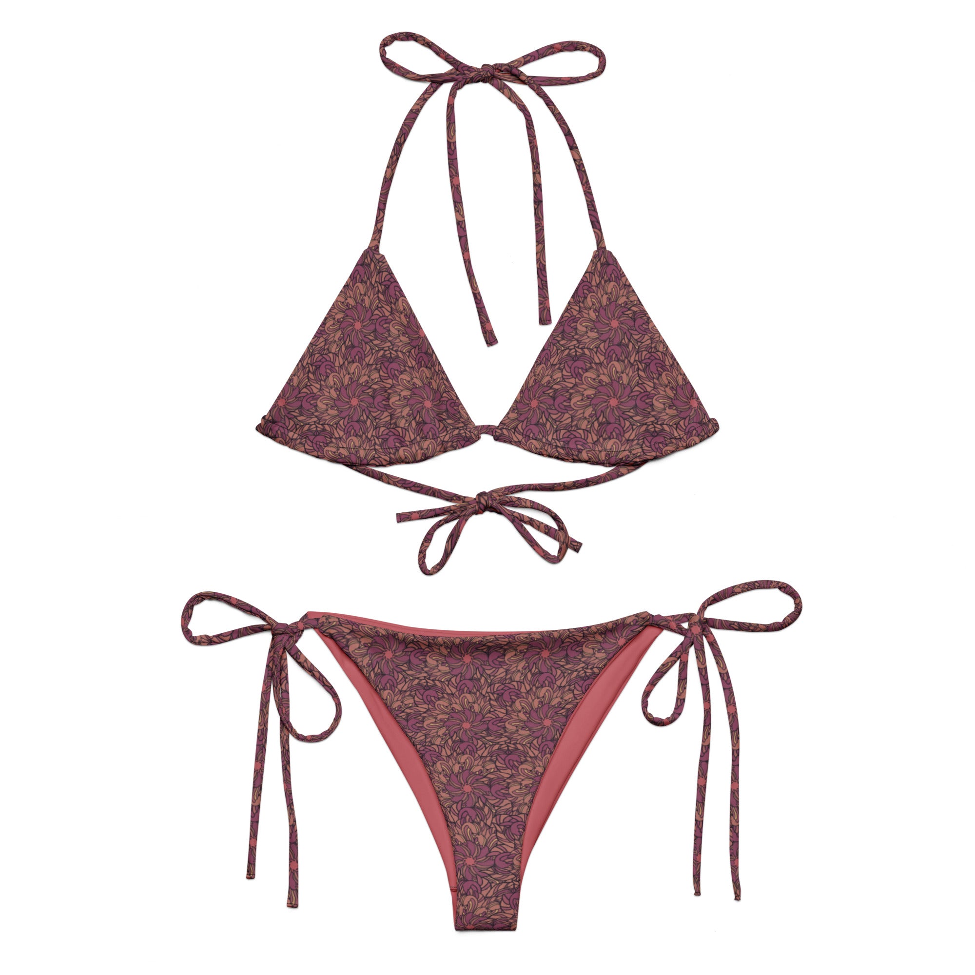 Flowers All-over print string bikini