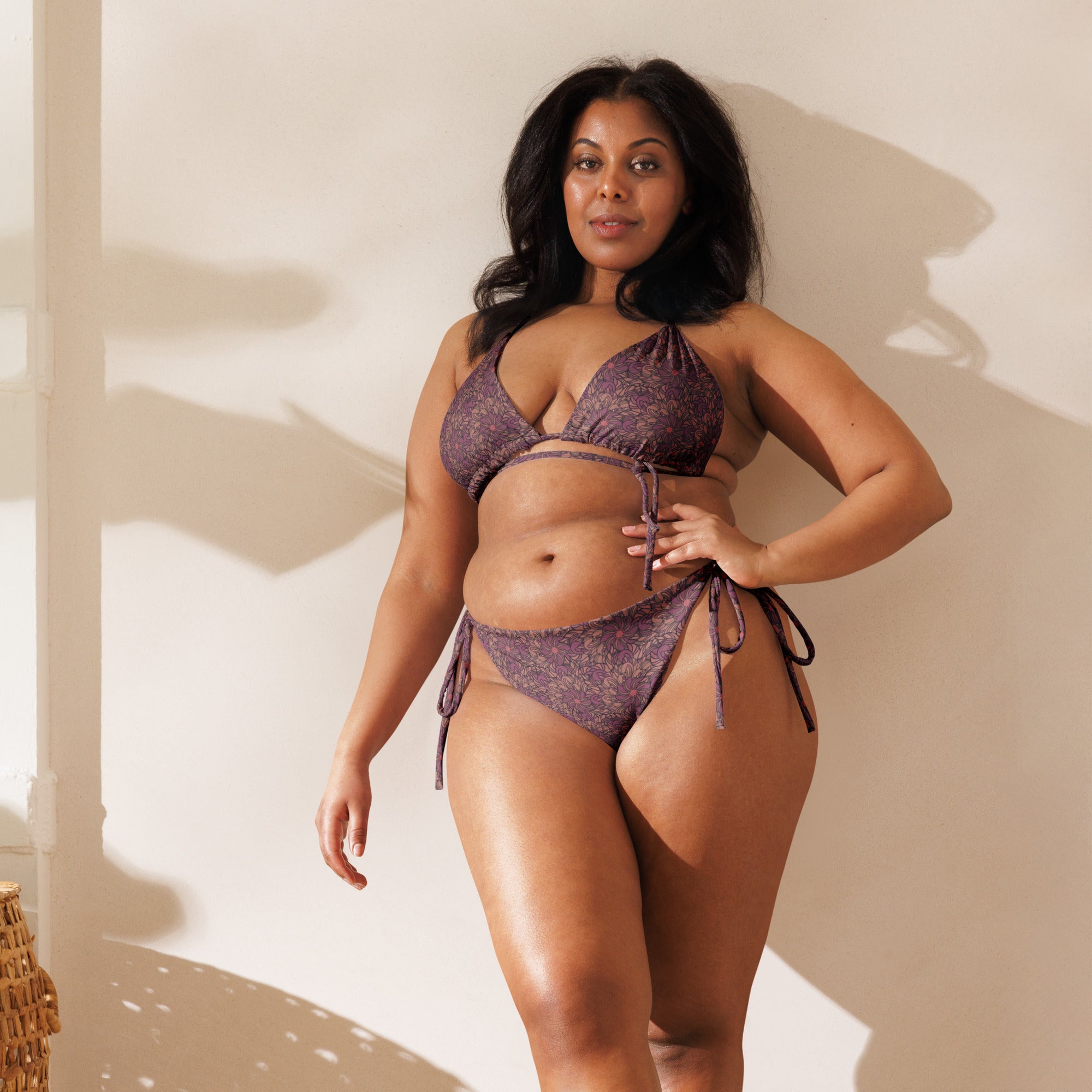 Flowers All-over print string bikini