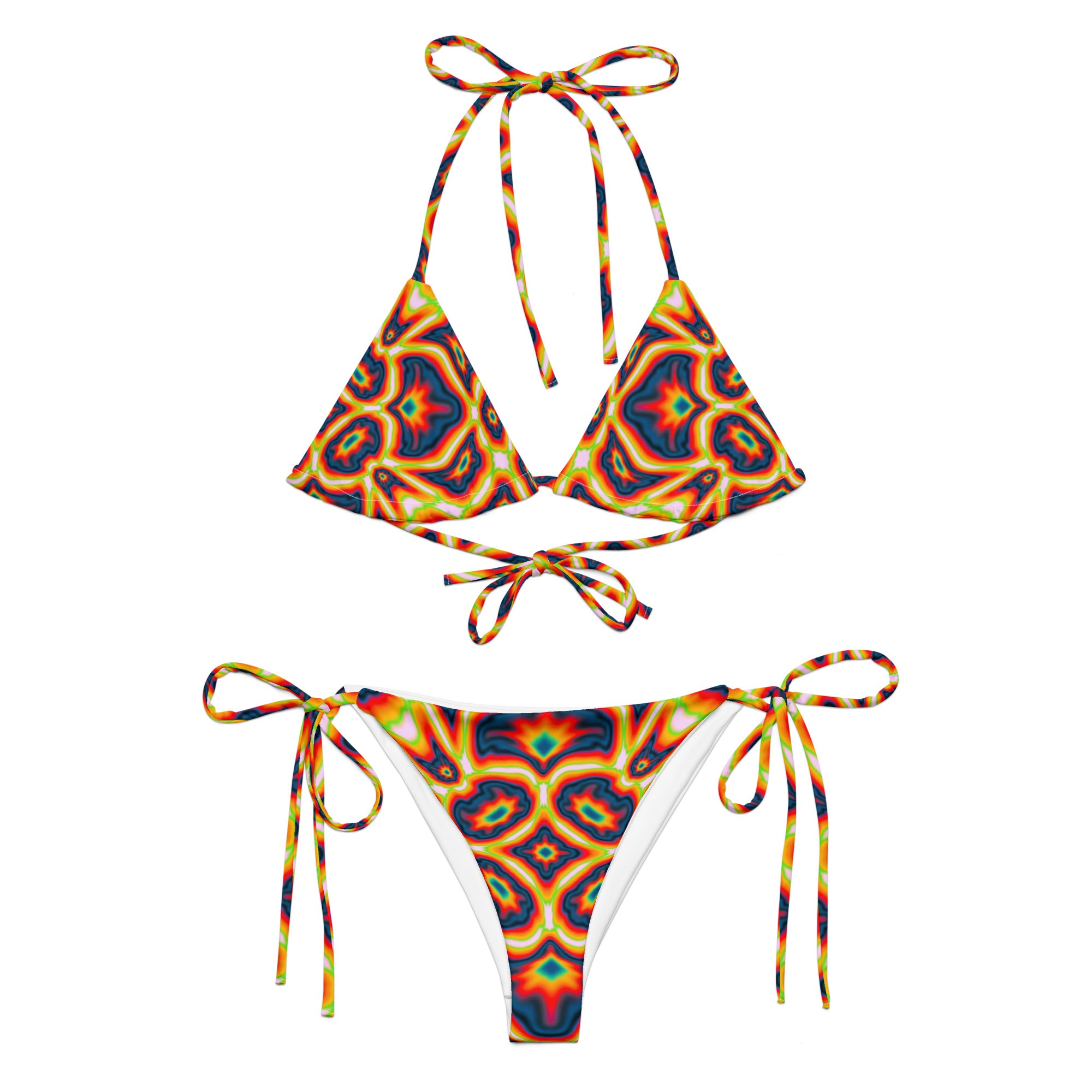 Psy gold All-over print string bikini