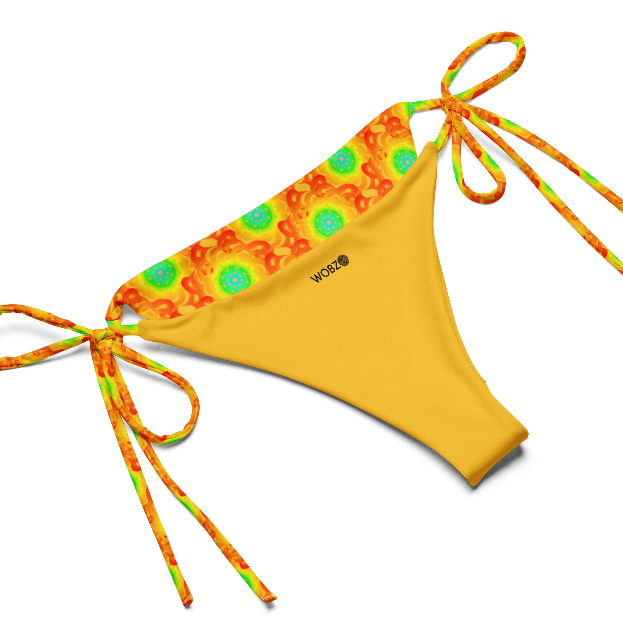 Yellow whirlpool All-over print string bikini
