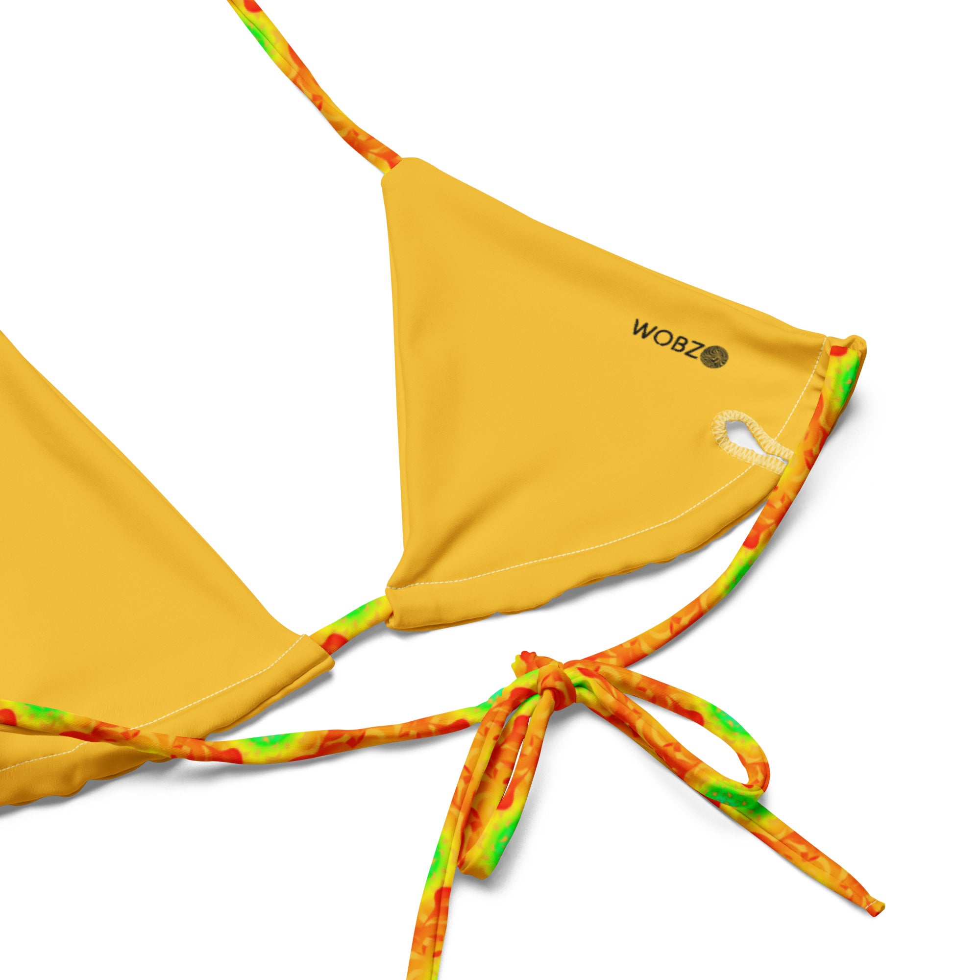 Yellow whirlpool All-over print string bikini
