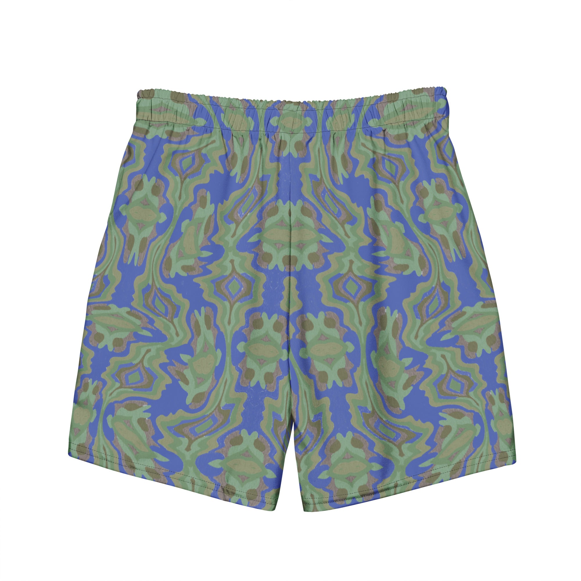 Tribal green Men's swim trunks