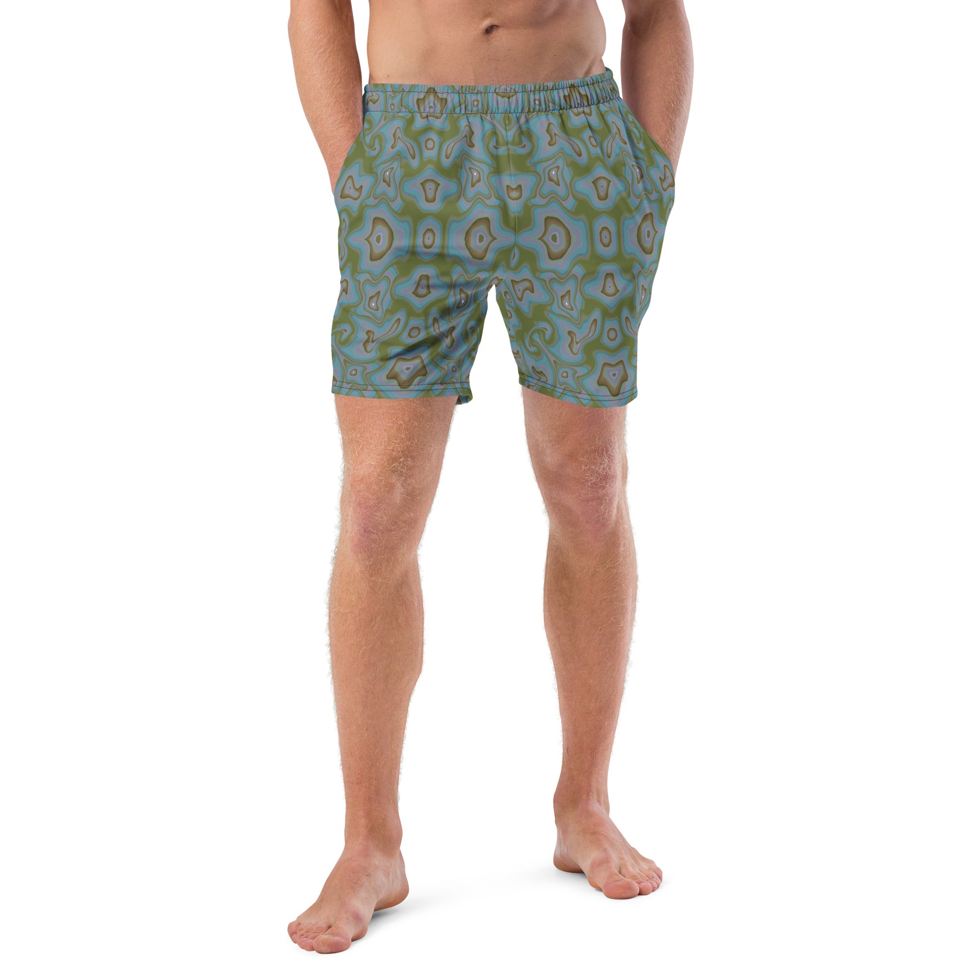 Water ripples Men's swim trunks in green