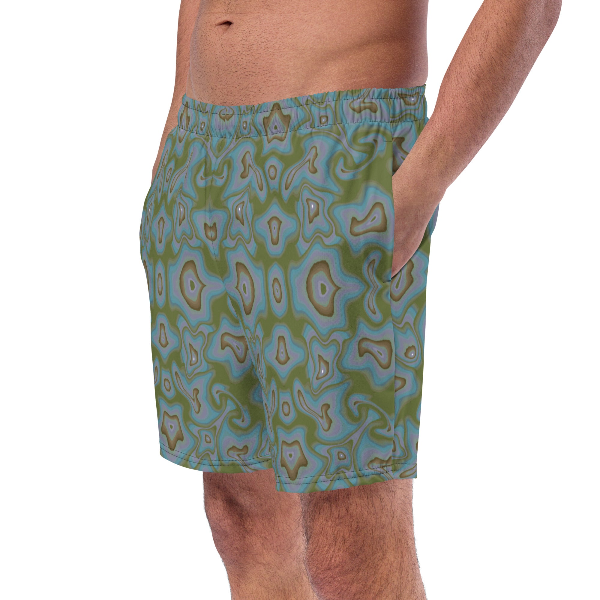 Water ripples Men's swim trunks in green