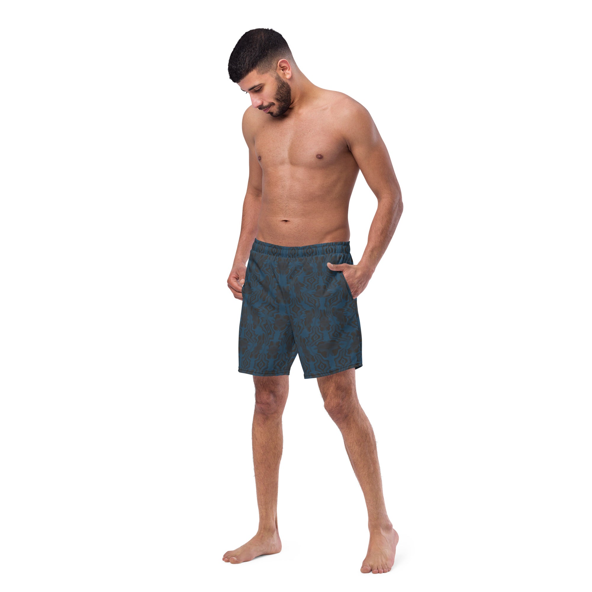 Tribal blue Men's swim trunks