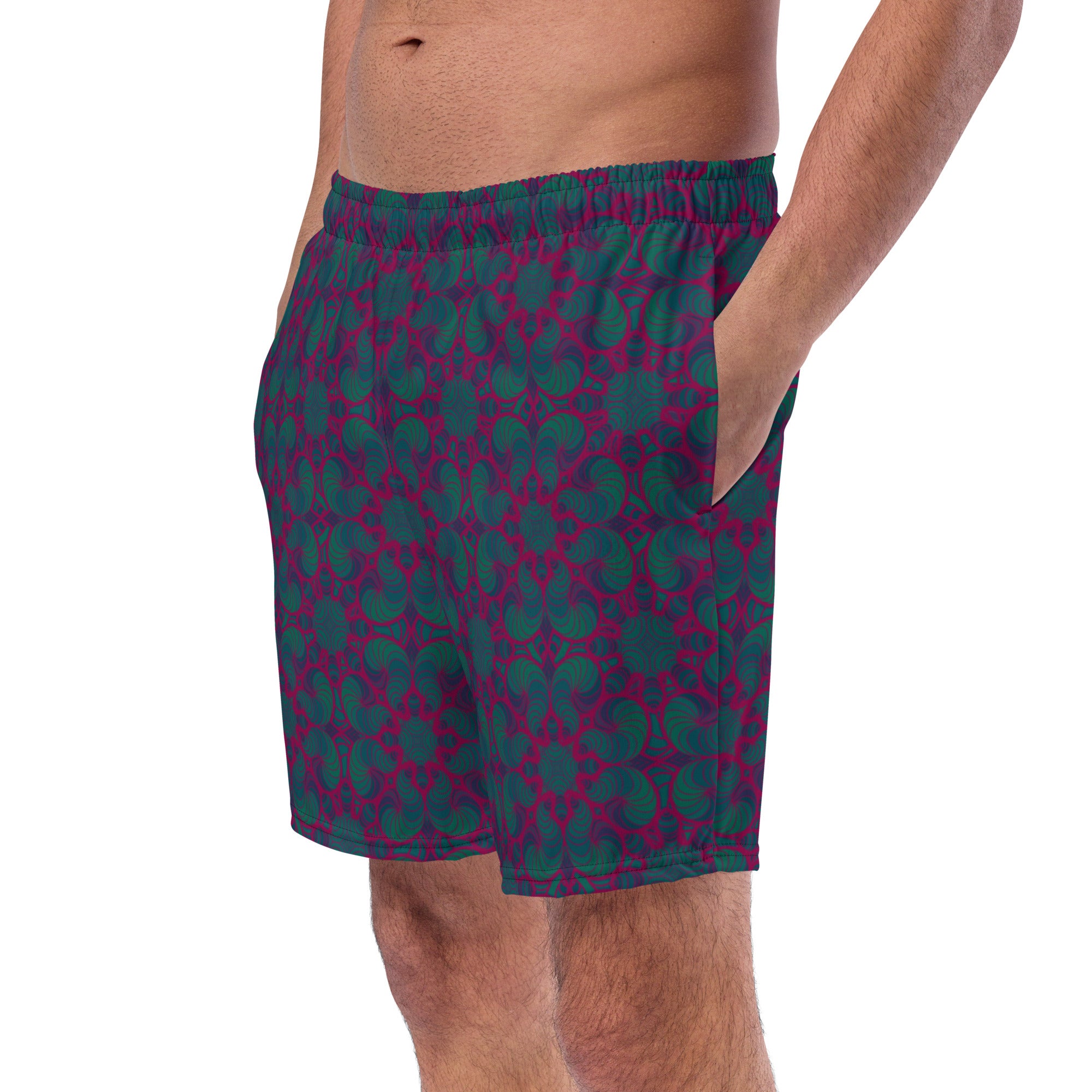 Purple Worms pattern Men's swim trunks