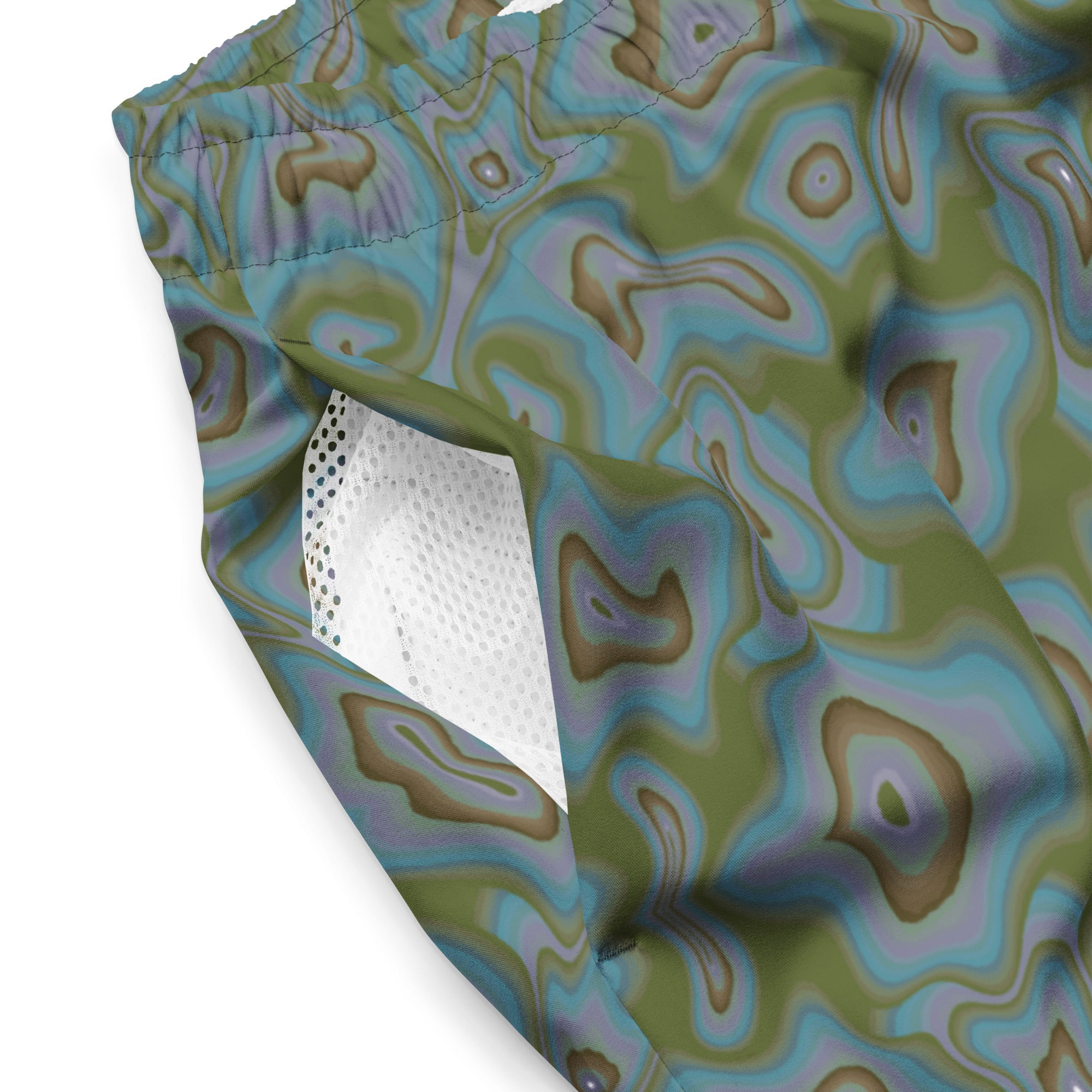 Water ripples Men's swim trunks in green