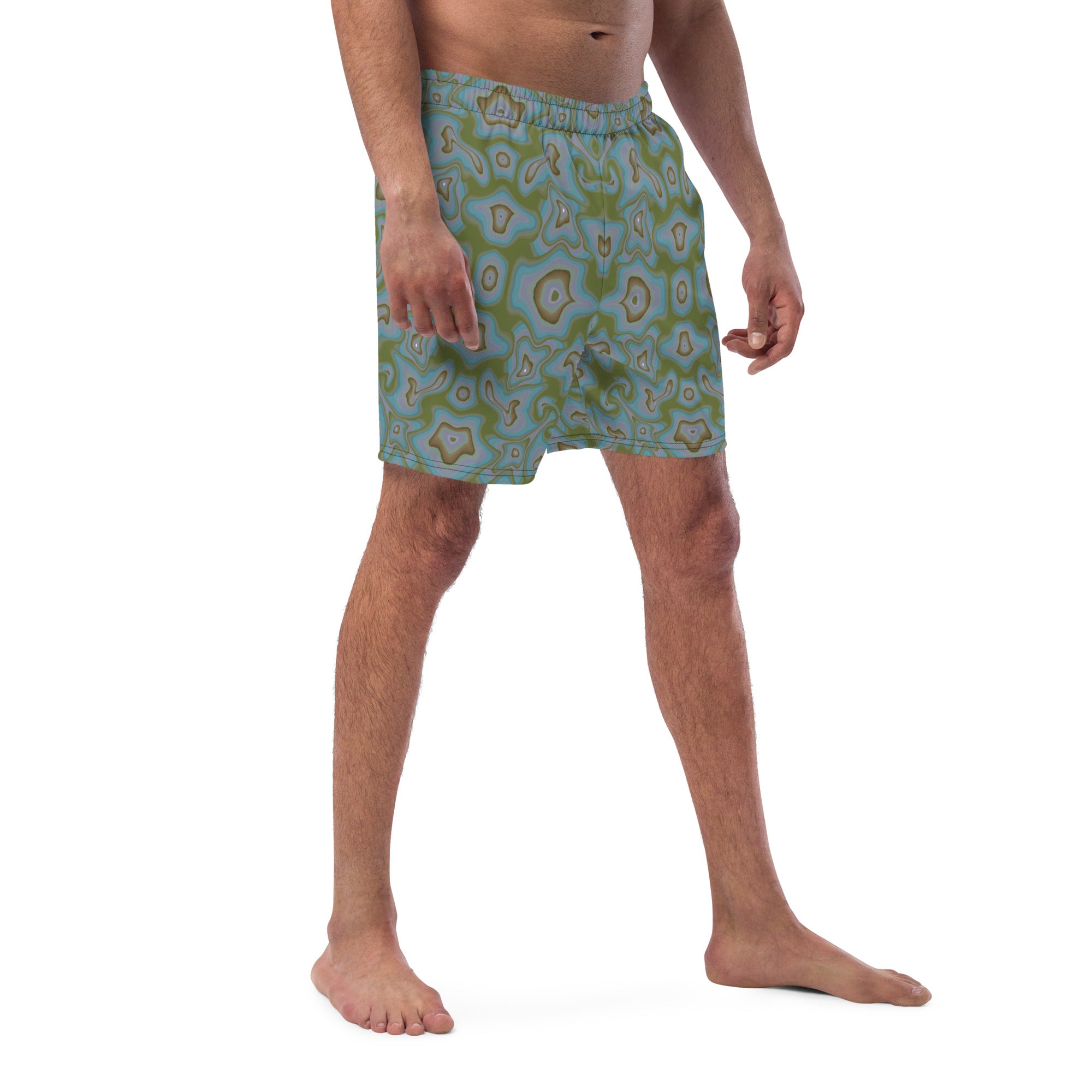 Water ripples Men's swim trunks in green