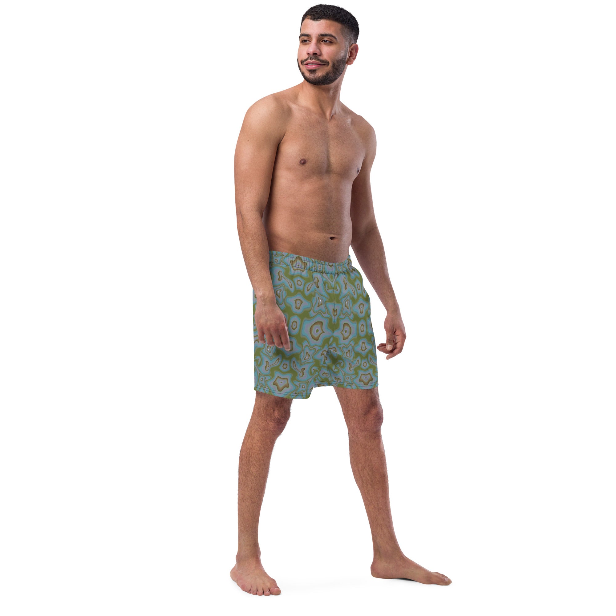 Water ripples Men's swim trunks in green