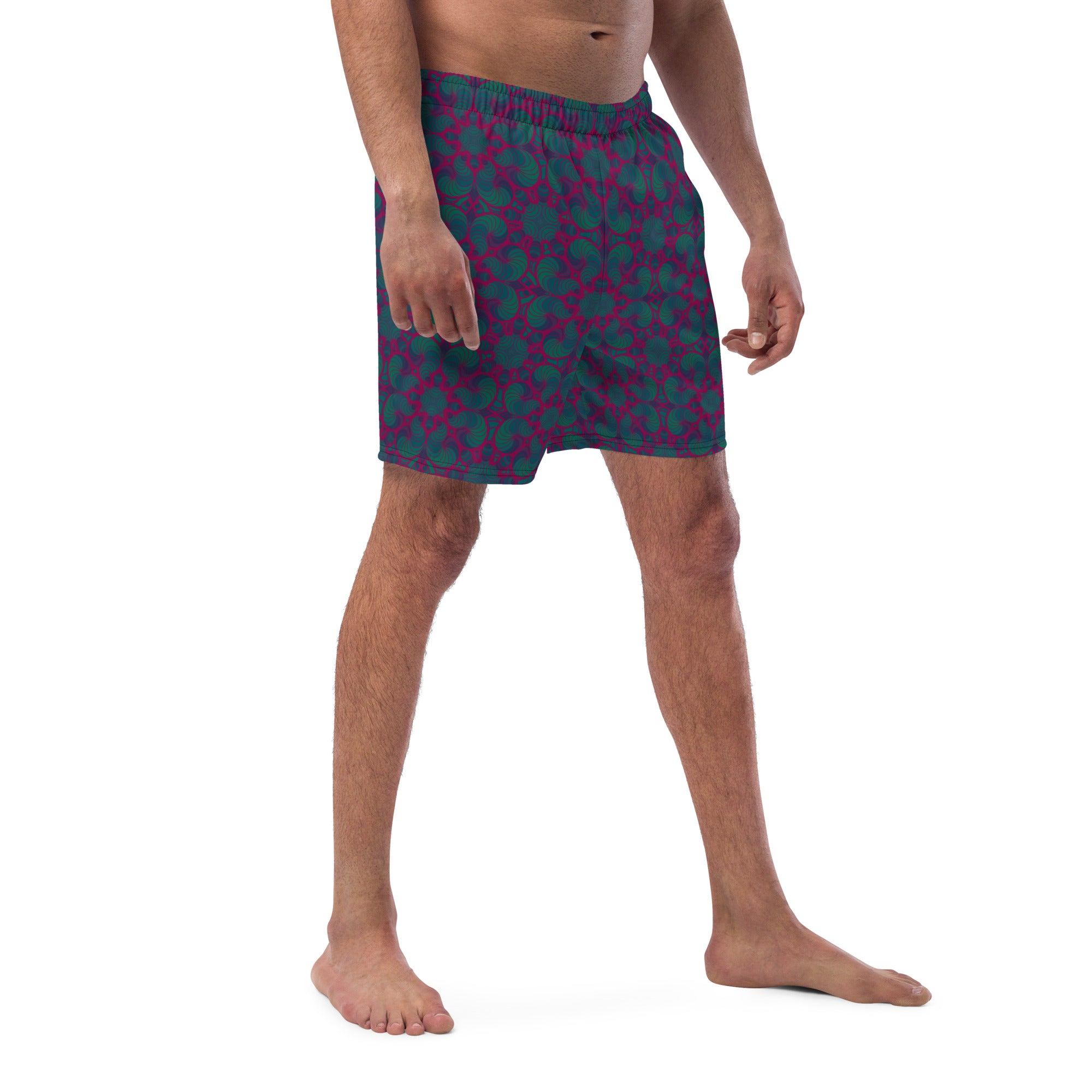 Purple Worms pattern Men's swim trunks