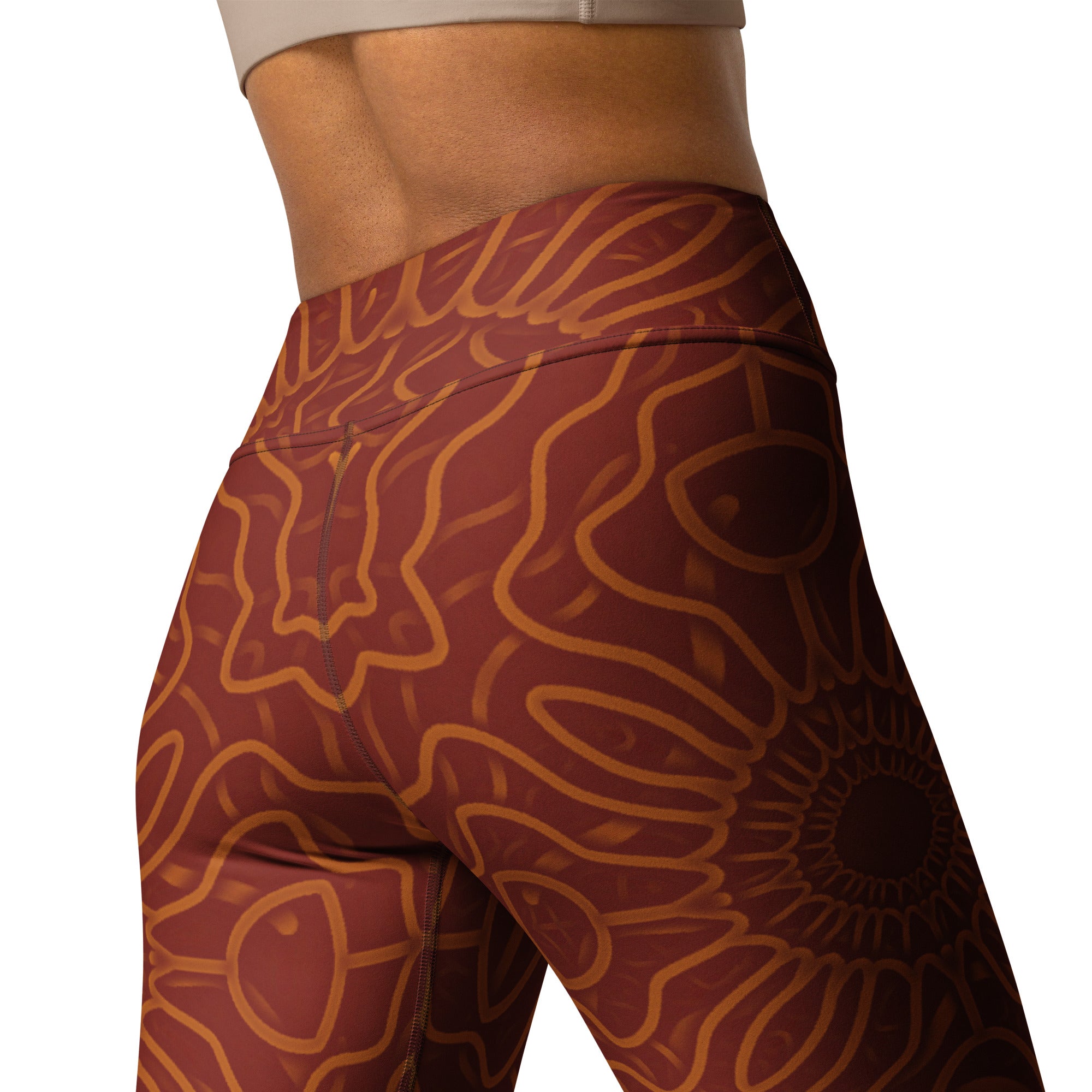 Orange Web Yoga Leggings