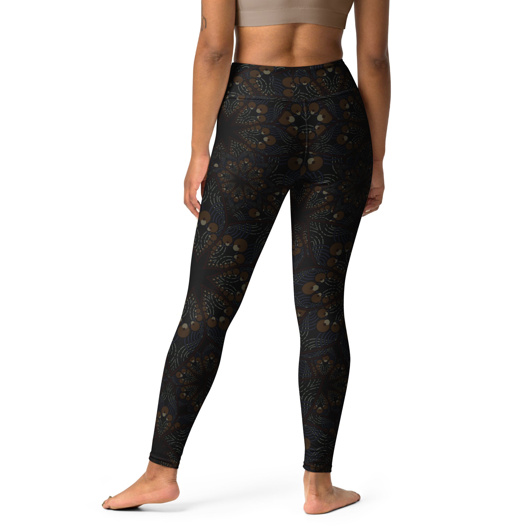 Ancient Brown Mandala Yoga Leggings