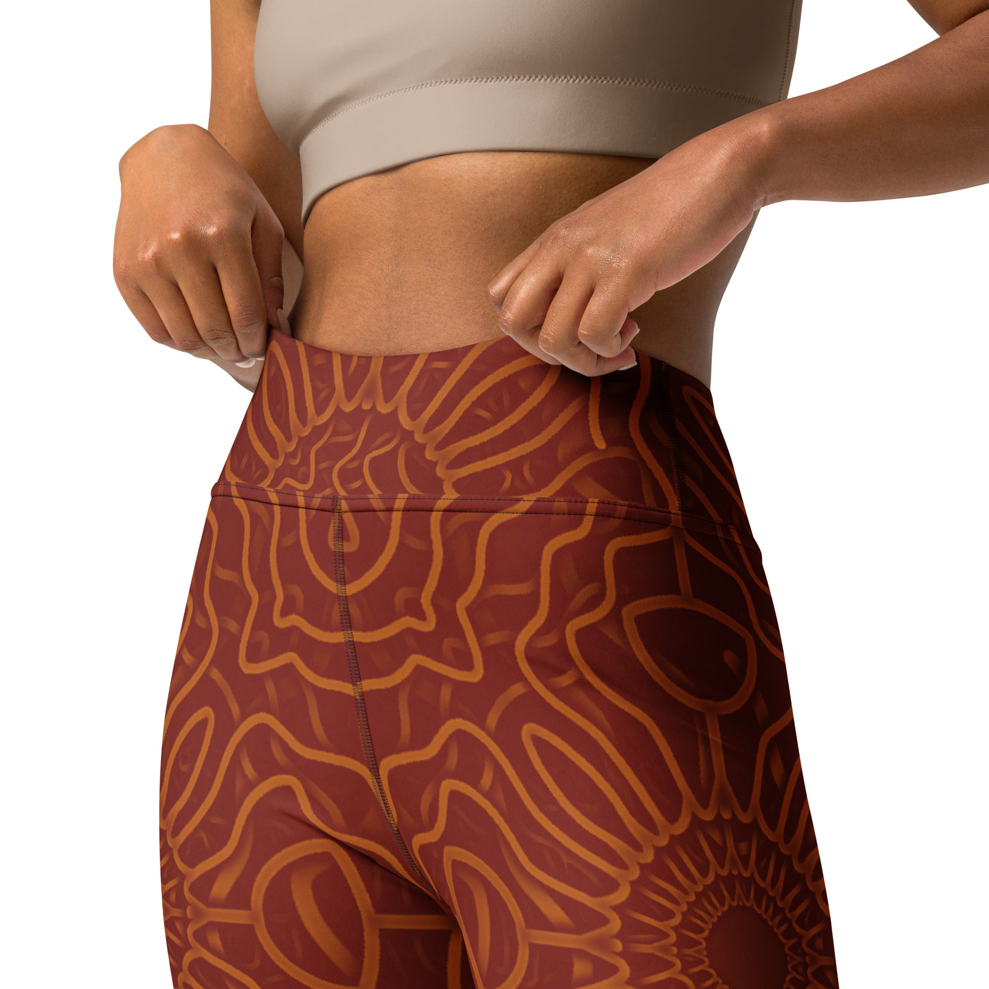 Orange Web Yoga Leggings