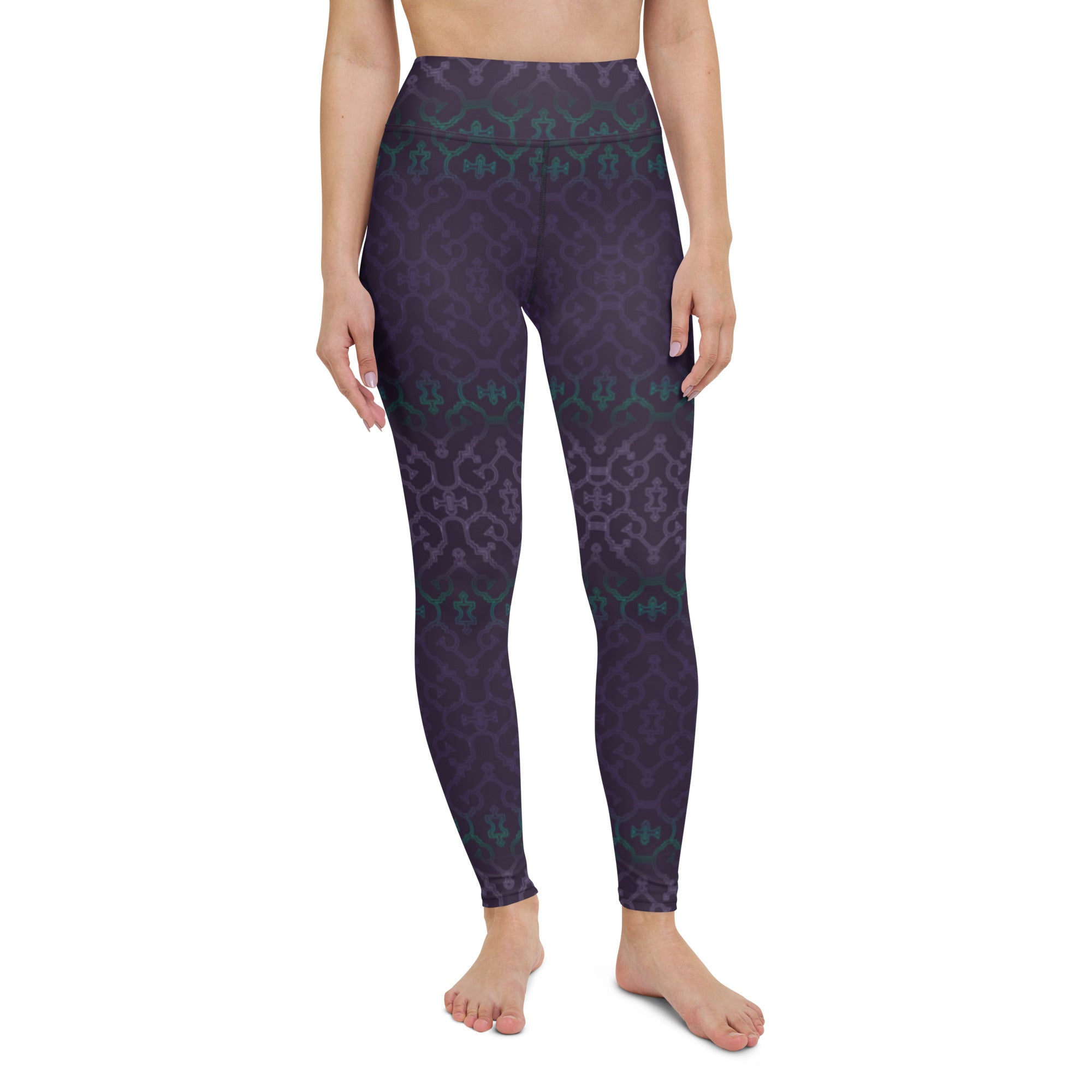 Shipibo Purple Yoga Leggings