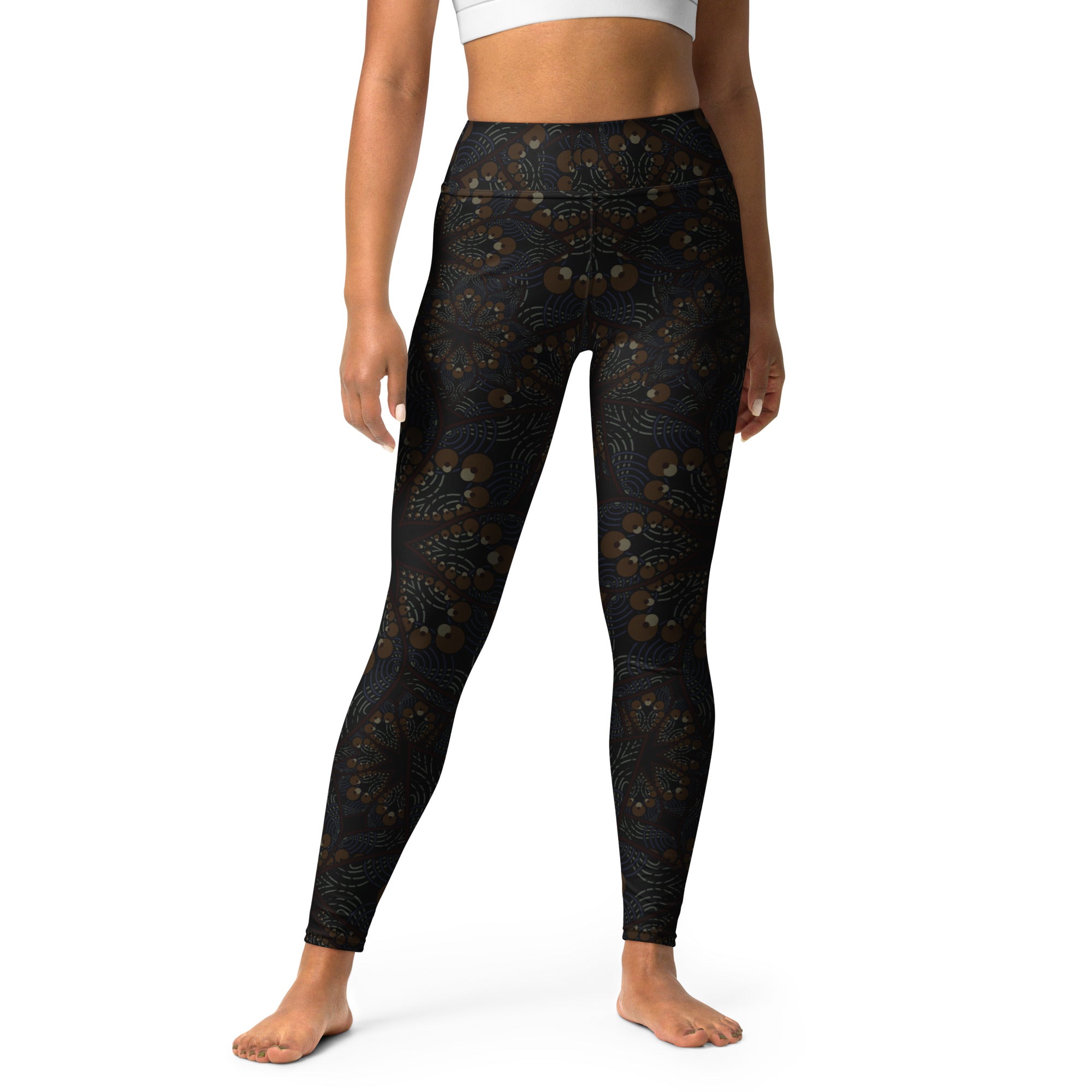 Ancient Brown Mandala Yoga Leggings