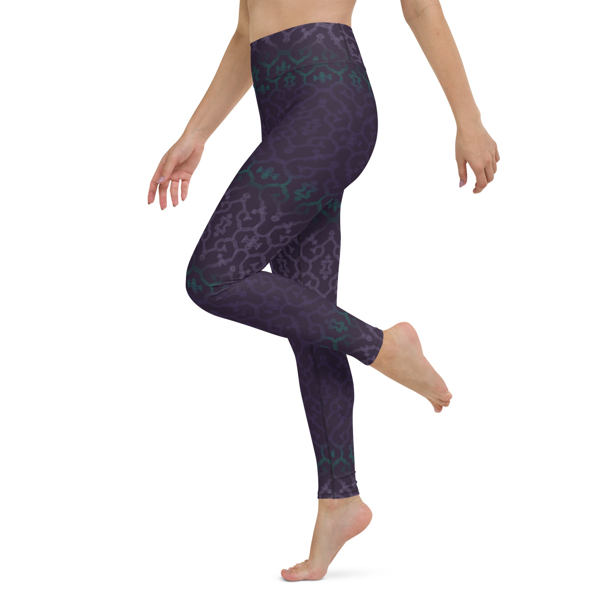 Shipibo Purple Yoga Leggings