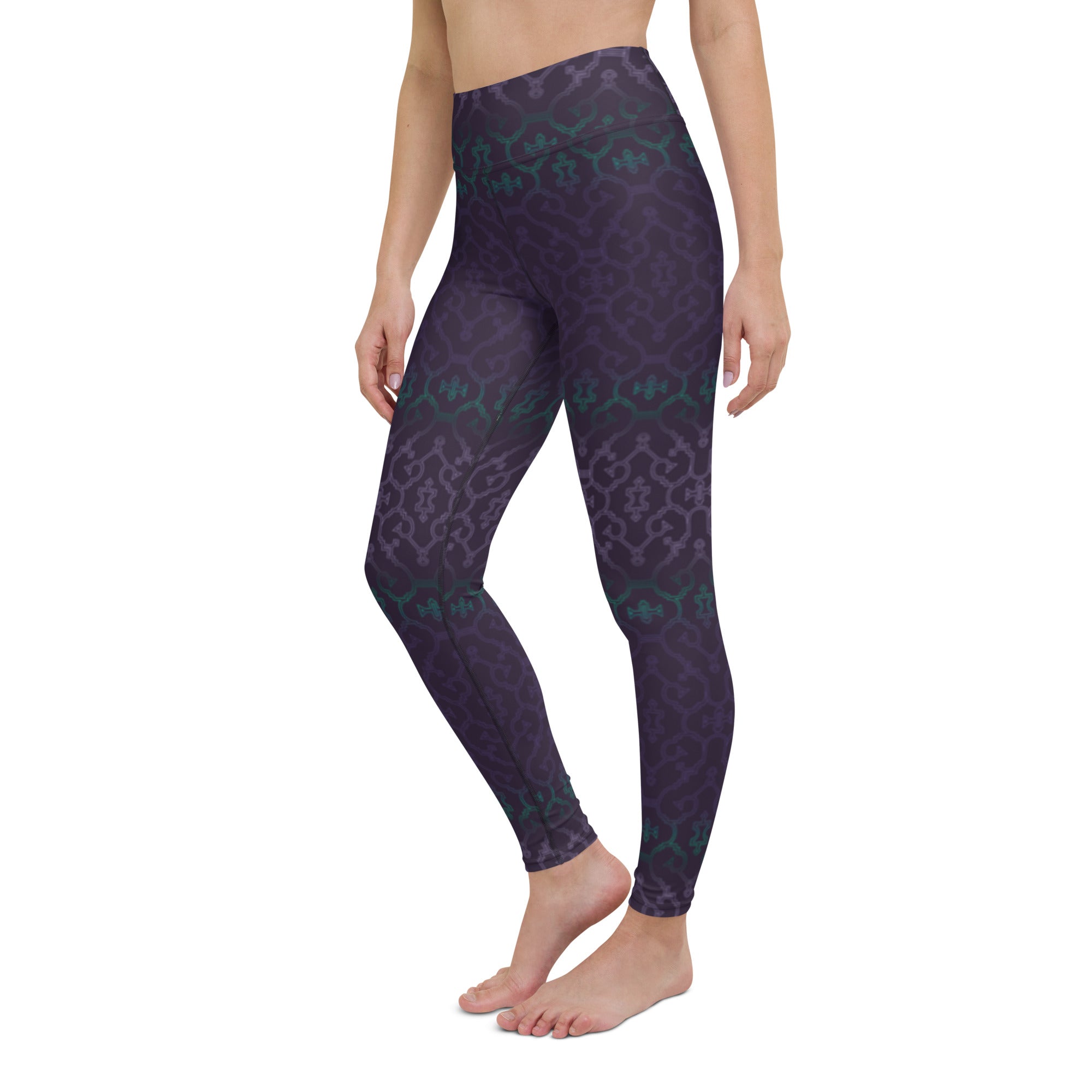 Shipibo Purple Yoga Leggings