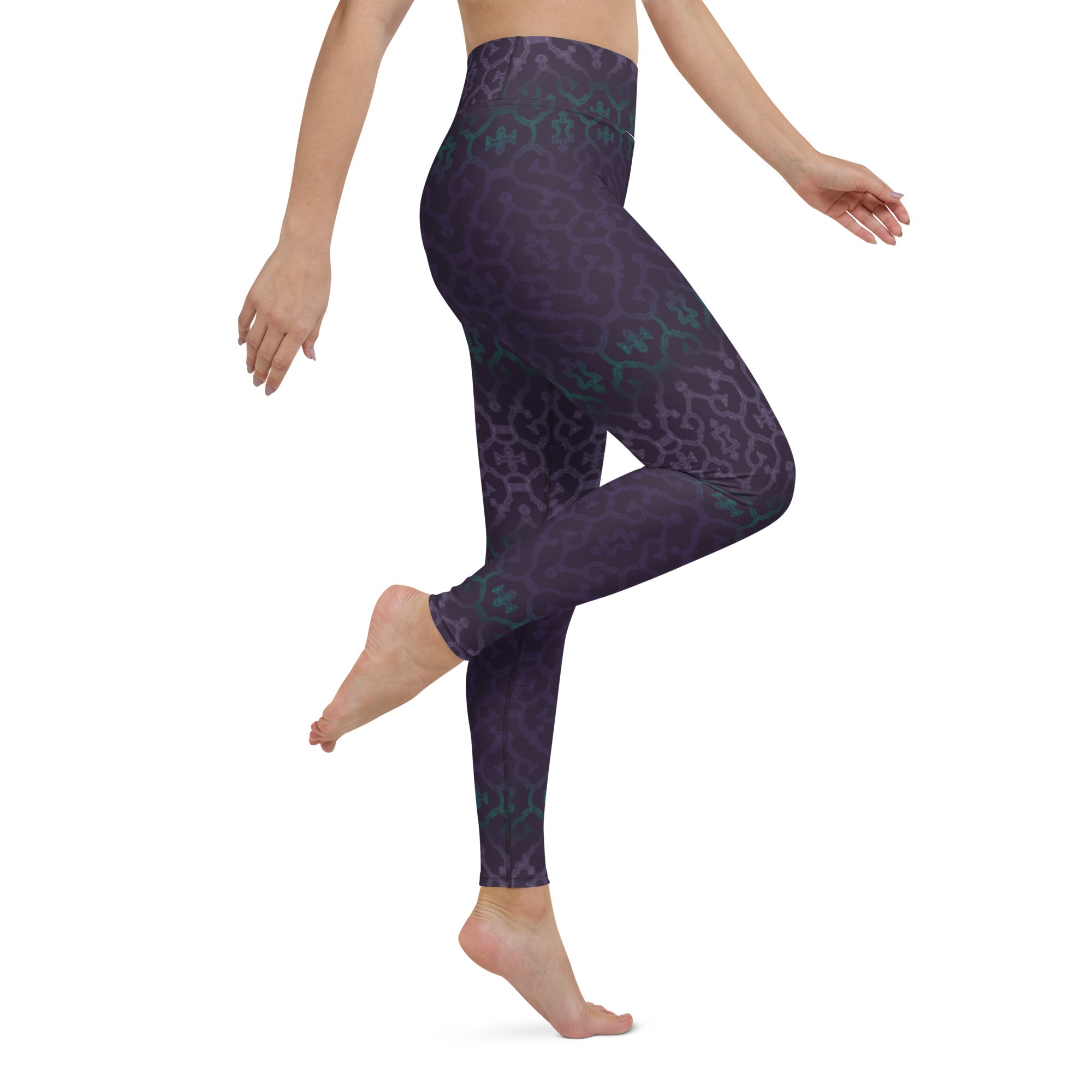 Shipibo Purple Yoga Leggings