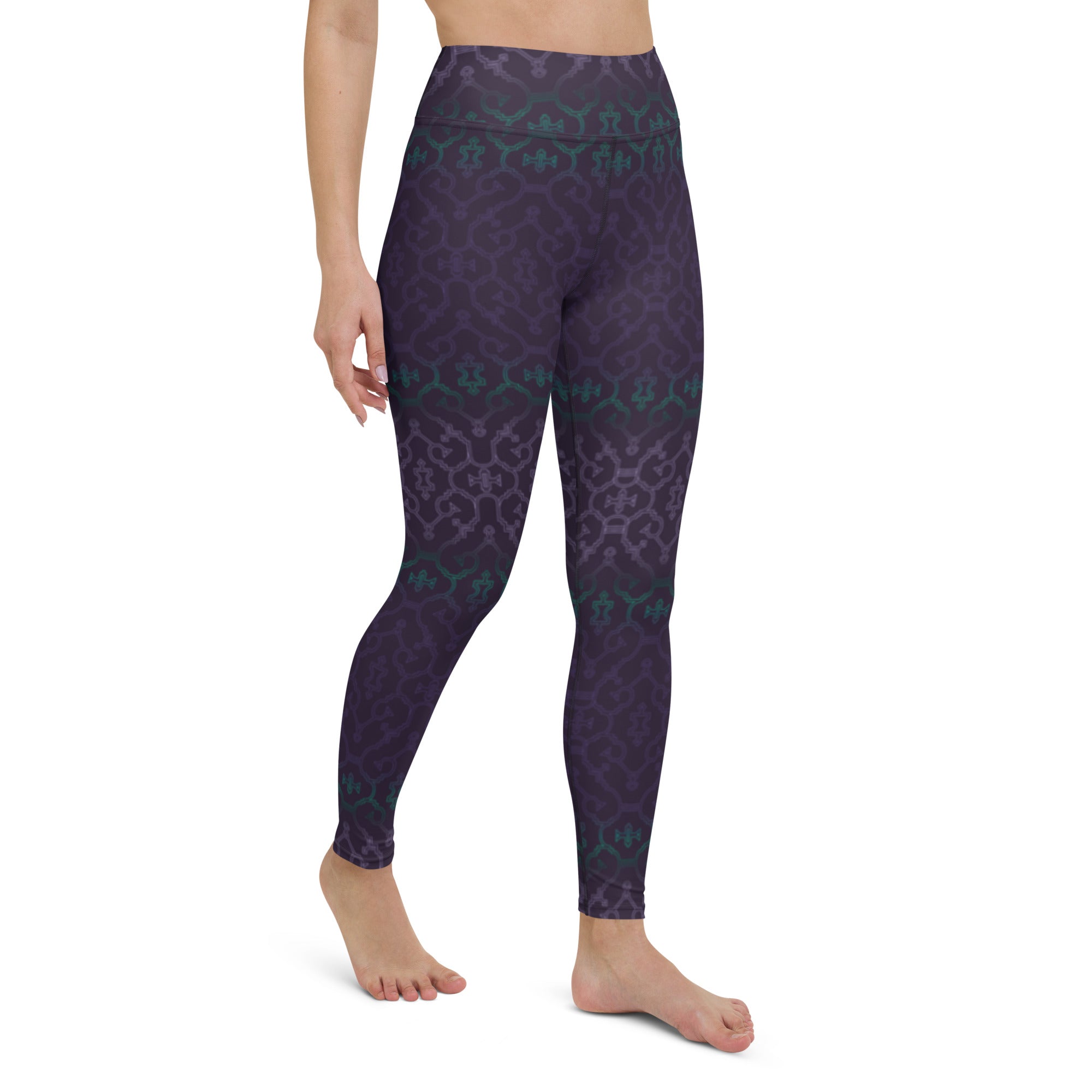 Shipibo Purple Yoga Leggings